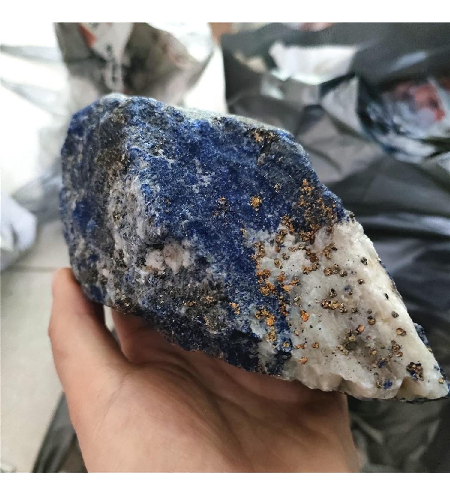 Crystal Hole 900-1000g Natural Rough Afghanistan Lapis Lazuli Crystal Raw Natural Gemstone Stone Collection Decoration Stones Crystal Hole - Buy Online on GoSupps.com