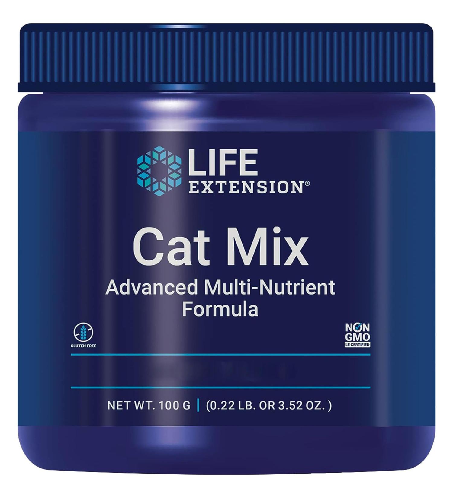 Life Extension Cat Mix Multivitamin Powder 100g - Gluten Free, Soy Free, Non-GMO | Premium Cat Supplement - Buy Online on GoSupps.com