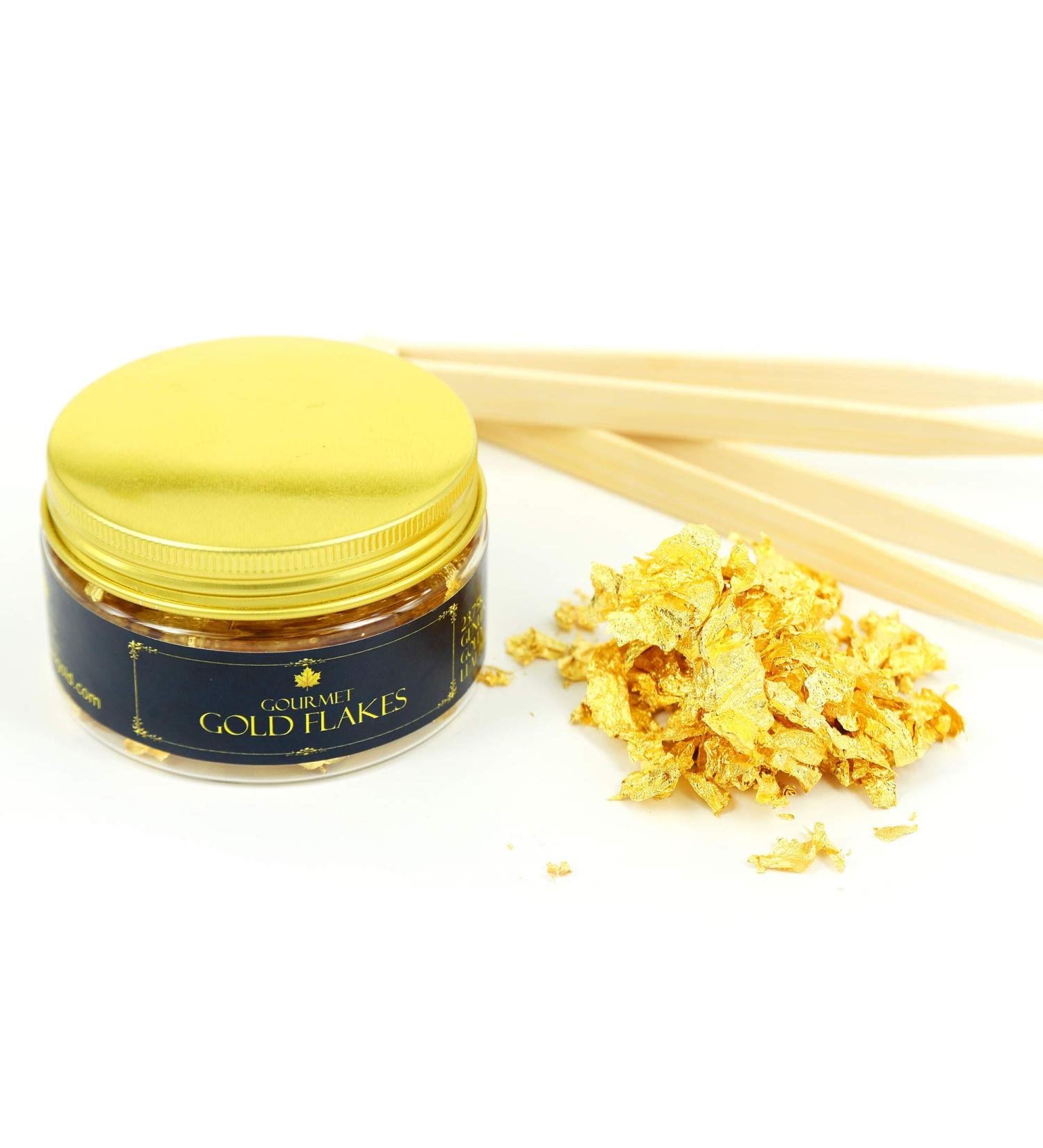 Barnabas Blattgold Edible Genuine Gold Leaf Flakes - 150mg Jar - Buy Online on GoSupps.com