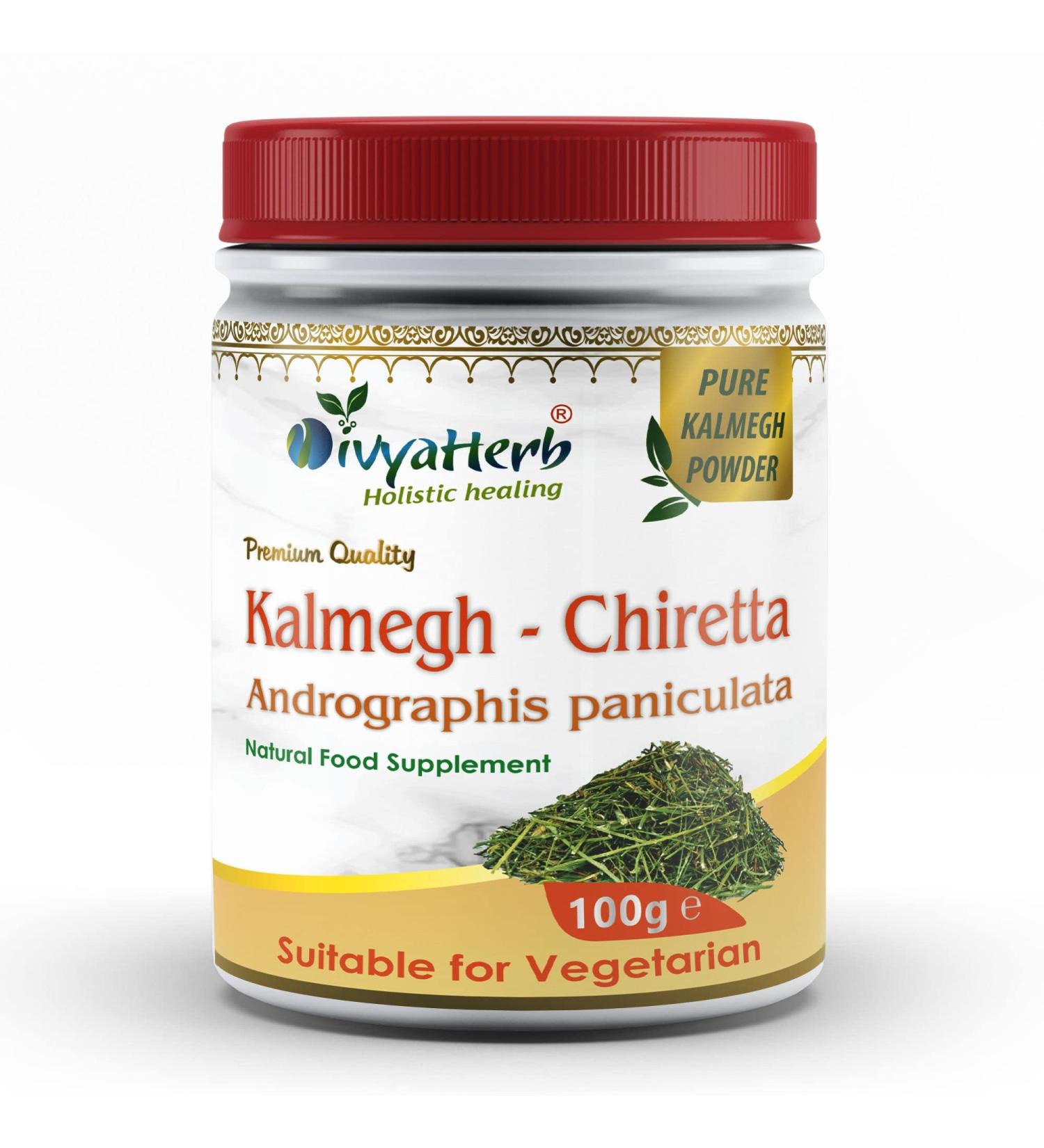 DivyaHerb Andrographis Kalmegh Powder - Natural Immune Boosting Supplement - Buy Online on GoSupps.com