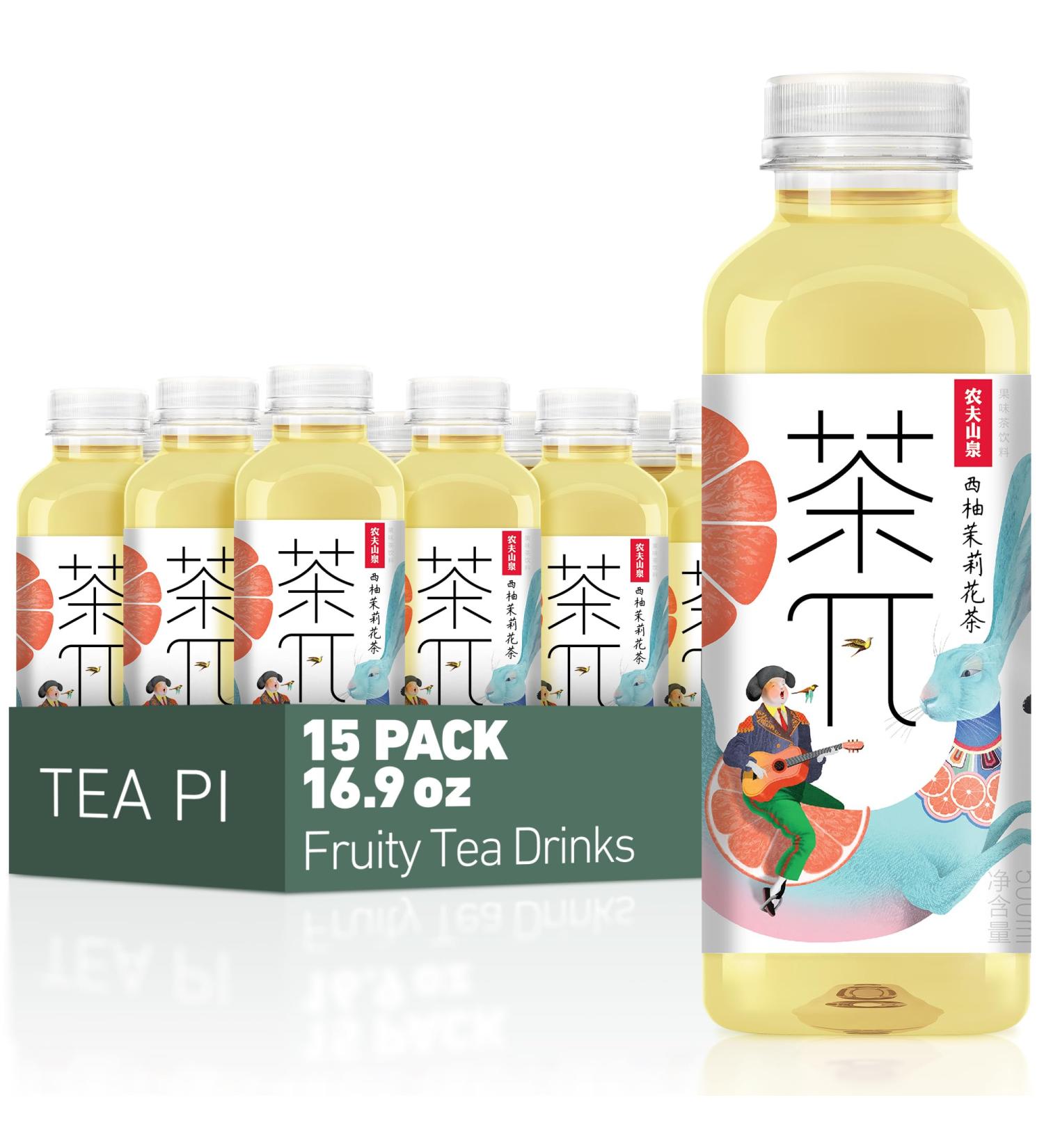 Tea PI Iced Tea Jasmine Green Tea Grapefruit Sweet Iced Fruit Tea Bottles Real Juice -16.9 fl oz 500mL 15 Pack - Buy Online on GoSupps.com
