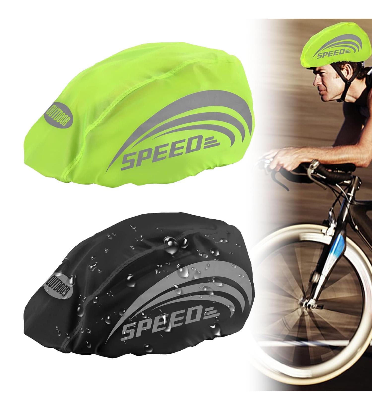 KKVOGMLE Reflective Waterproof Helmet Cover - 2-Piece Rain Protection for Bicycle Helmets | Durable and Reflective Riding Helmet Coating - Buy Online on GoSupps.com