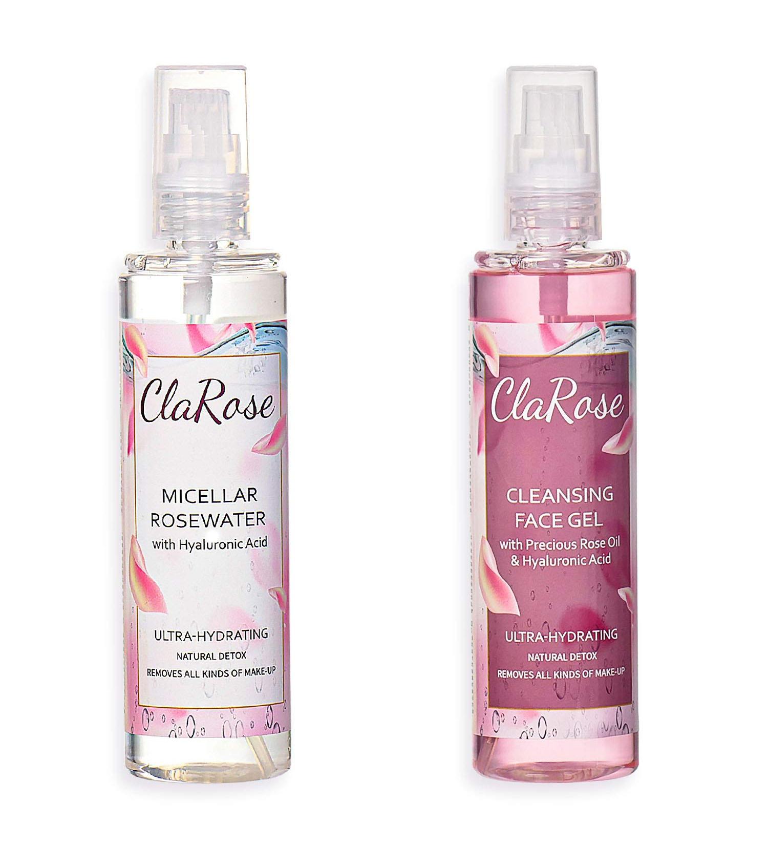 ClaRose 100% Vegan Micellar Water 150ml with Hyaluronic Acid and Deep Cleaning Face Gel 150ml - Buy Online on GoSupps.com