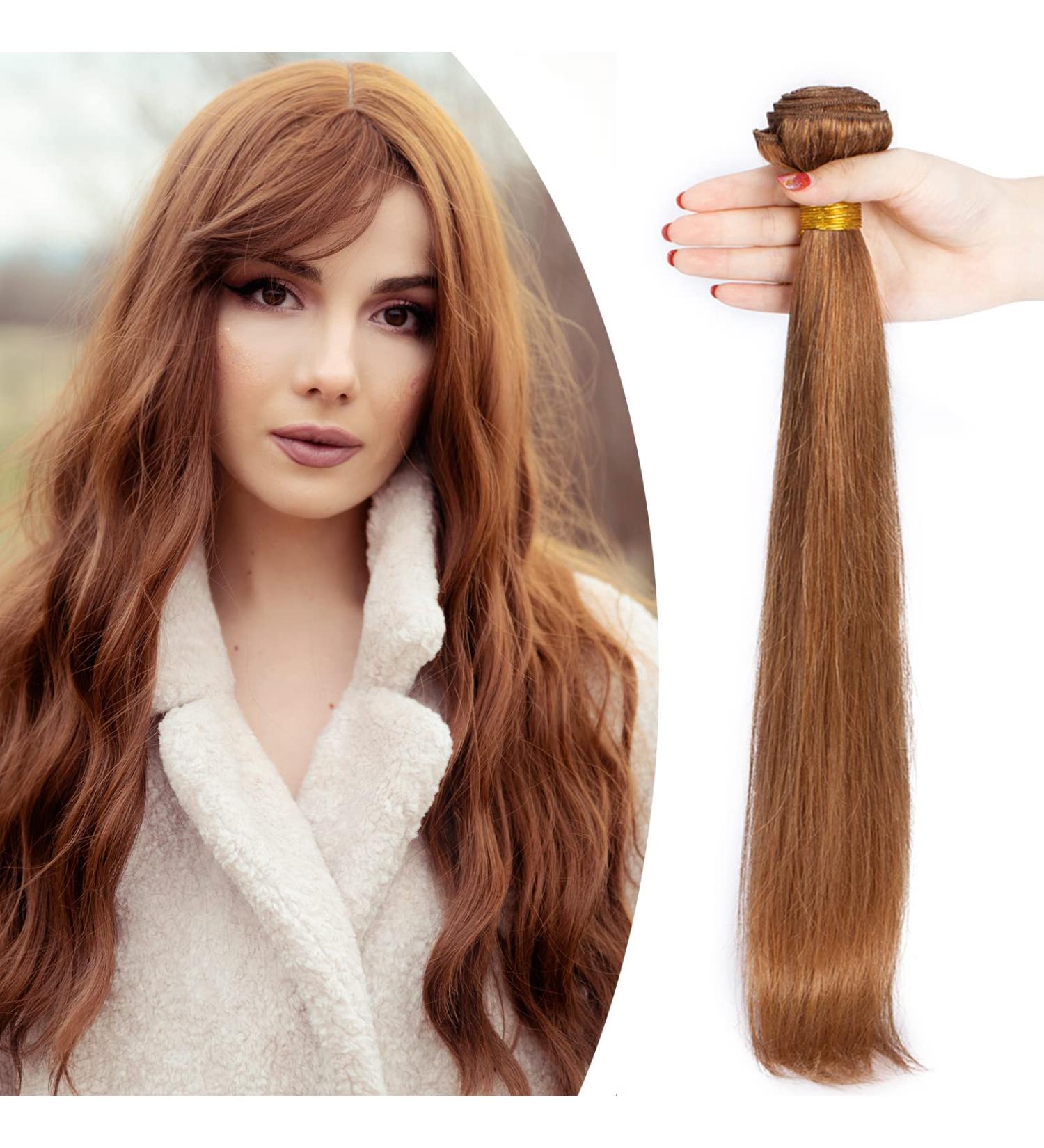 Buy SEGO 100% Virgin Brazilian Straight Hair Extensions - Real Human Hair Chestnut Brown Tress Weave Bundle - Buy Online on GoSupps.com