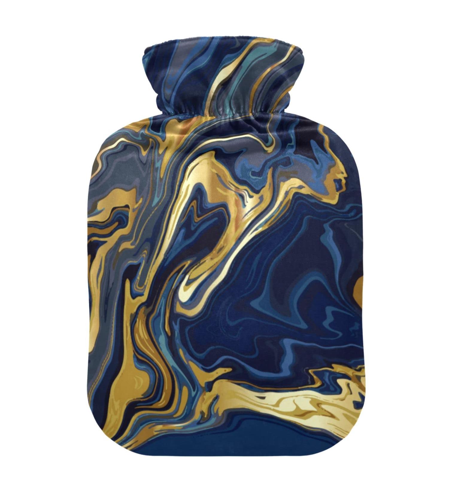 Marble Hot Water Bottle 2L with Cover | Pain Relief Hot Pack for Women - Ideal for Soothing Comfort - Buy Online on GoSupps.com