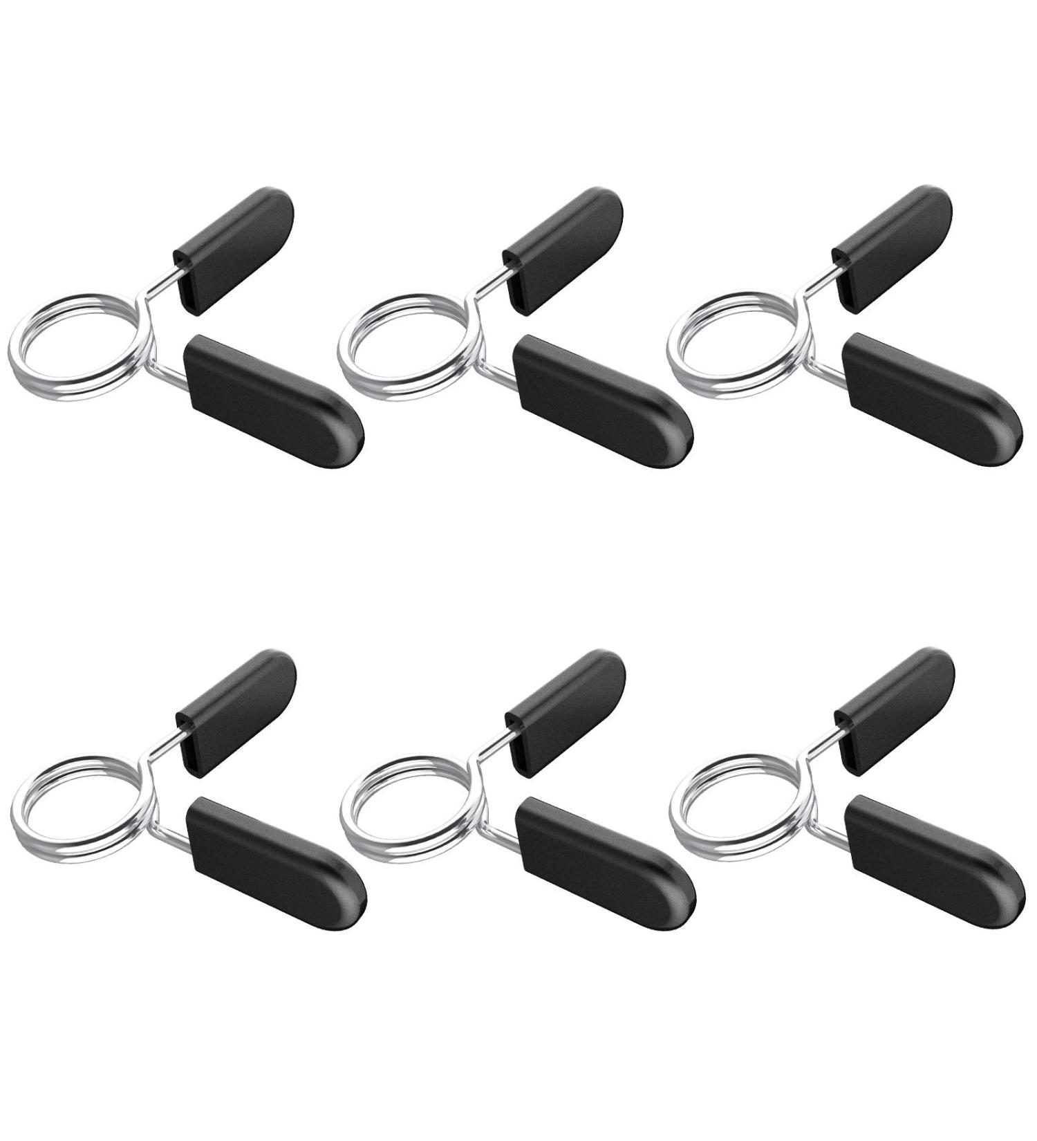 Simpeak 6-Piece Barbell Spring Clamps Set | 25/28/30mm Locking Dumbbell Clamps for Gymnastics & Weightlifting | Durable Ratchet Design - Buy Online on GoSupps.com