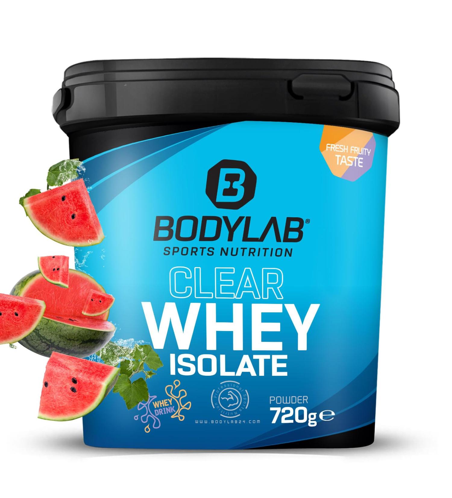 BODYLAB24 Clear Whey Isolate 720g - Refreshing Watermelon Protein Shake | 96% High-Quality Whey Protein for Muscle Building | Buy Now! - Buy Online on GoSupps.com