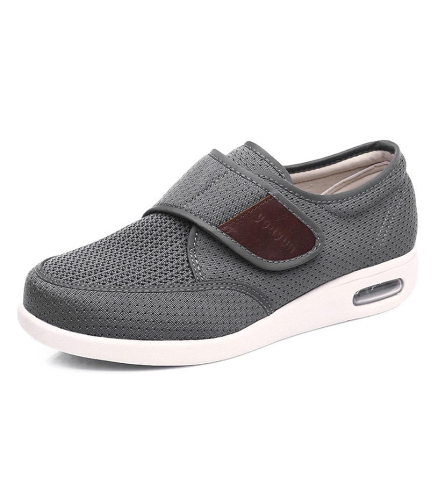 Yytcsjz Diabetic Shoes for Men | Adjustable Surgical Orthopaedic Shoe for Edema, Arthritis, Swollen Feet | Grey, Size 8.5 - Buy Online on GoSupps.com