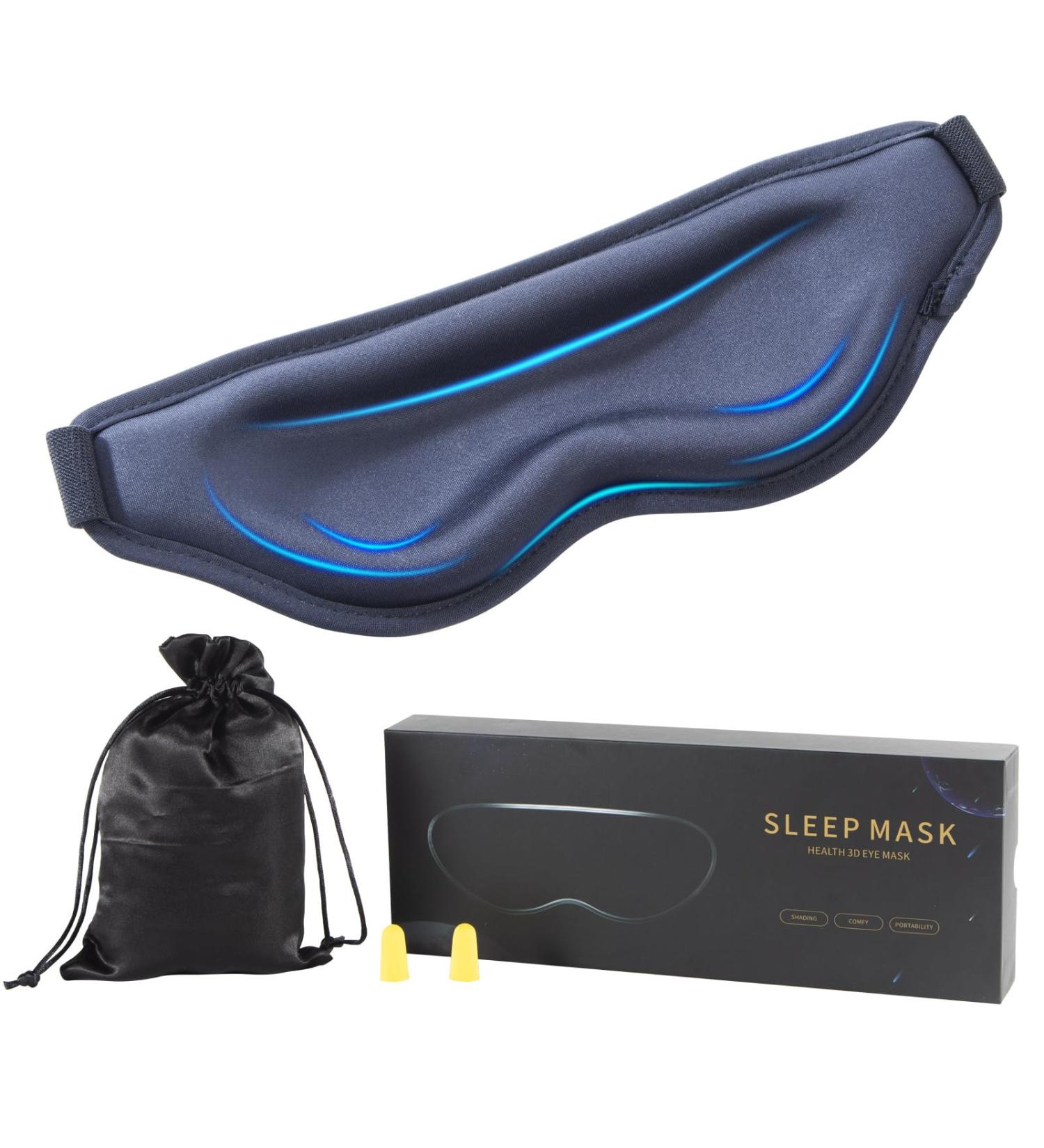 HONGJING 3D Sleep Mask Set - Zero Eye Pressure Blackout Eye Cover for Travel | Perfect Gift for Men & Women - Buy Online on GoSupps.com