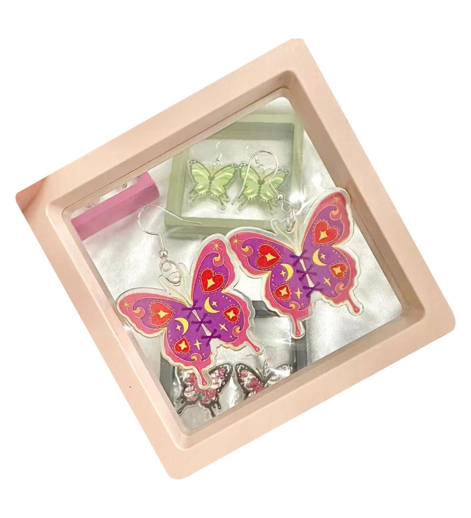 Shop Feyley Butterfly Dangling Earrings | Unique Acrylic Charm Y2K Jewelry - Perfect Birthday Gift - Buy Online on GoSupps.com