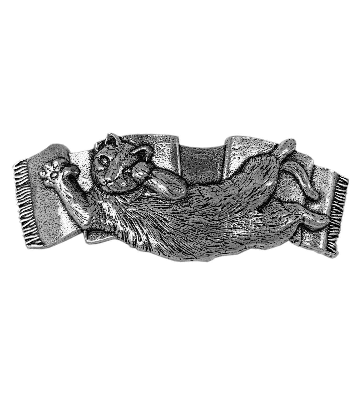 Playful Cat Hair Clip - Handcrafted Metal Barrette - Made in the USA - 70mm Clip by Oberon Design - Buy Online on GoSupps.com