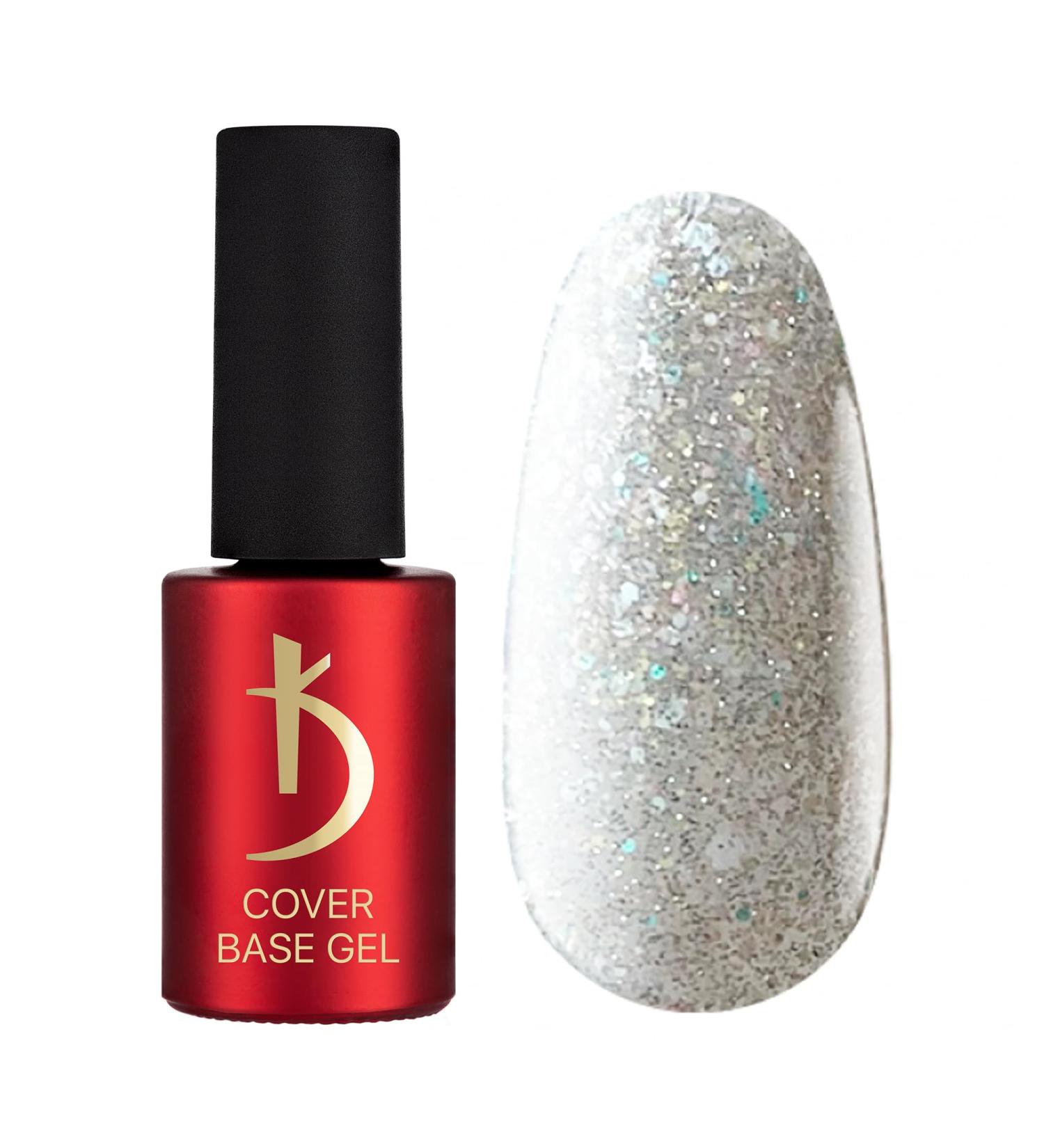 K Professional Base Coat - 7ml UV Gel Nail Polish | Transparent Cover Base with Blue White Flakes - Perfect for Gel Nails - Buy Online on GoSupps.com