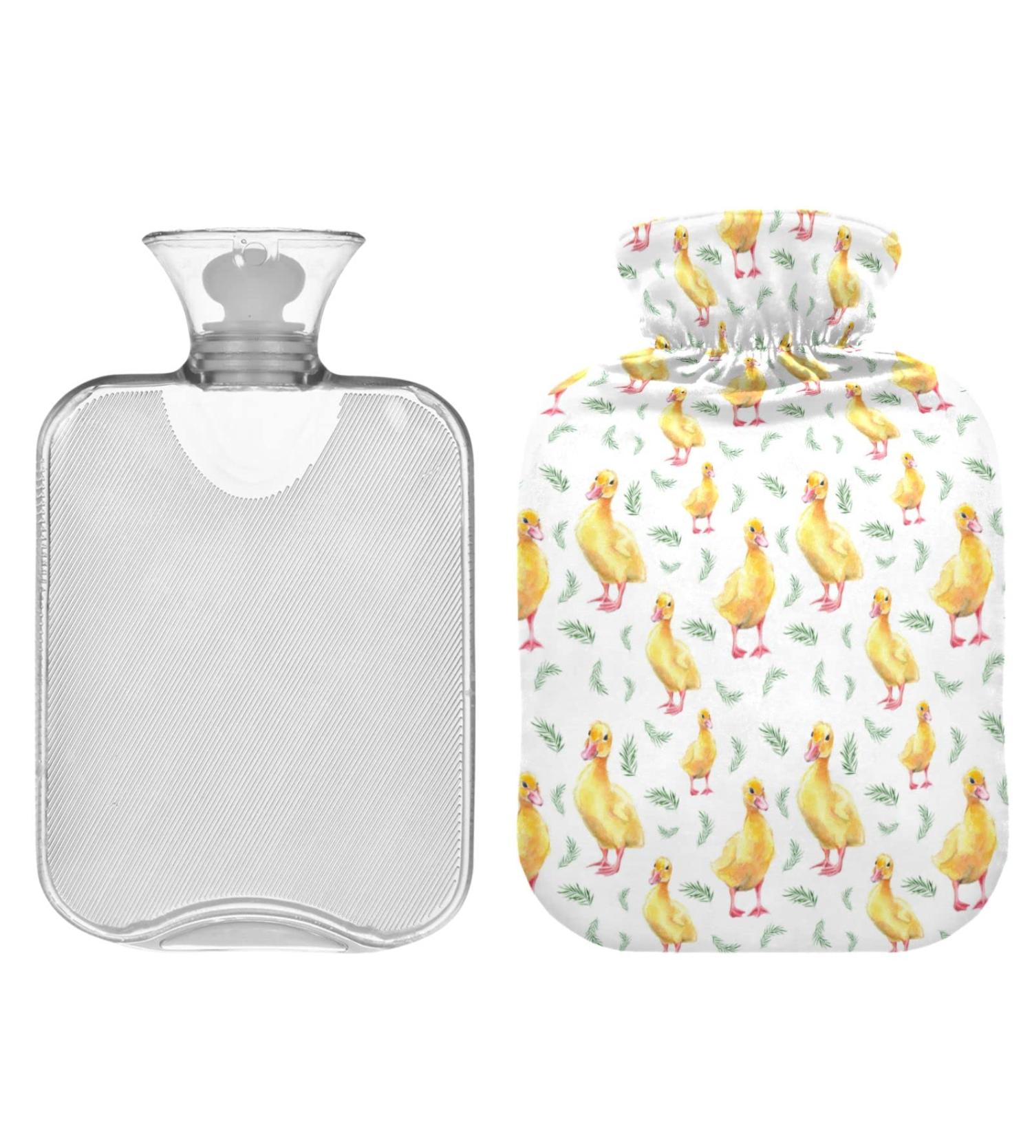ZZXXB Duck Grass Hot Water Bottle - 2L Fleece Cover for Neck & Shoulder Pain Relief | PVC Heating & Cold Therapy | International Shipping - Buy Online on GoSupps.com