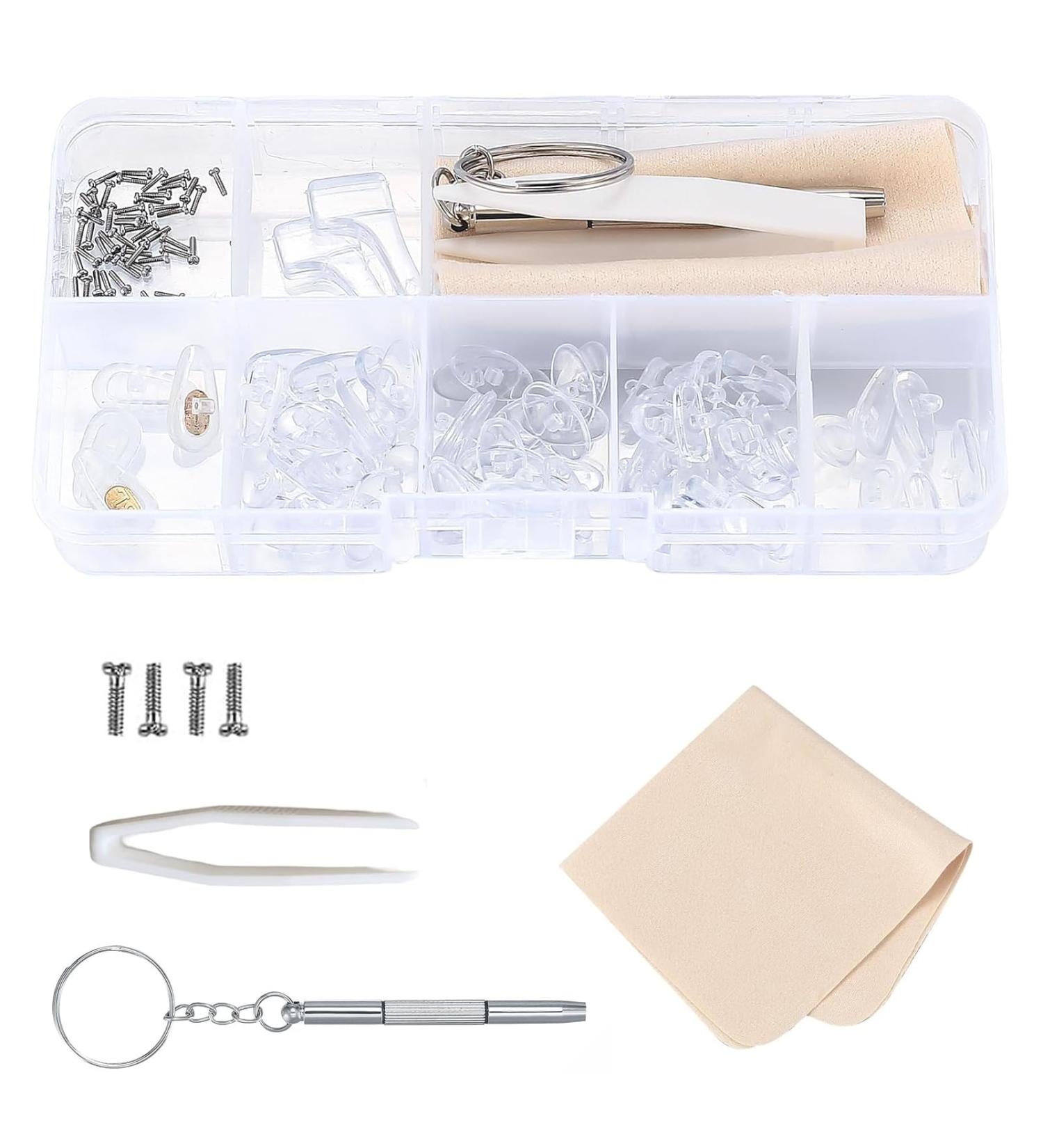Bczr 30 Pairs Silicone Glasses Nose Pads Repair Set with Micro-Collect Screws | Durable & Comfortable Eyewear Accessories - Buy Online on GoSupps.com