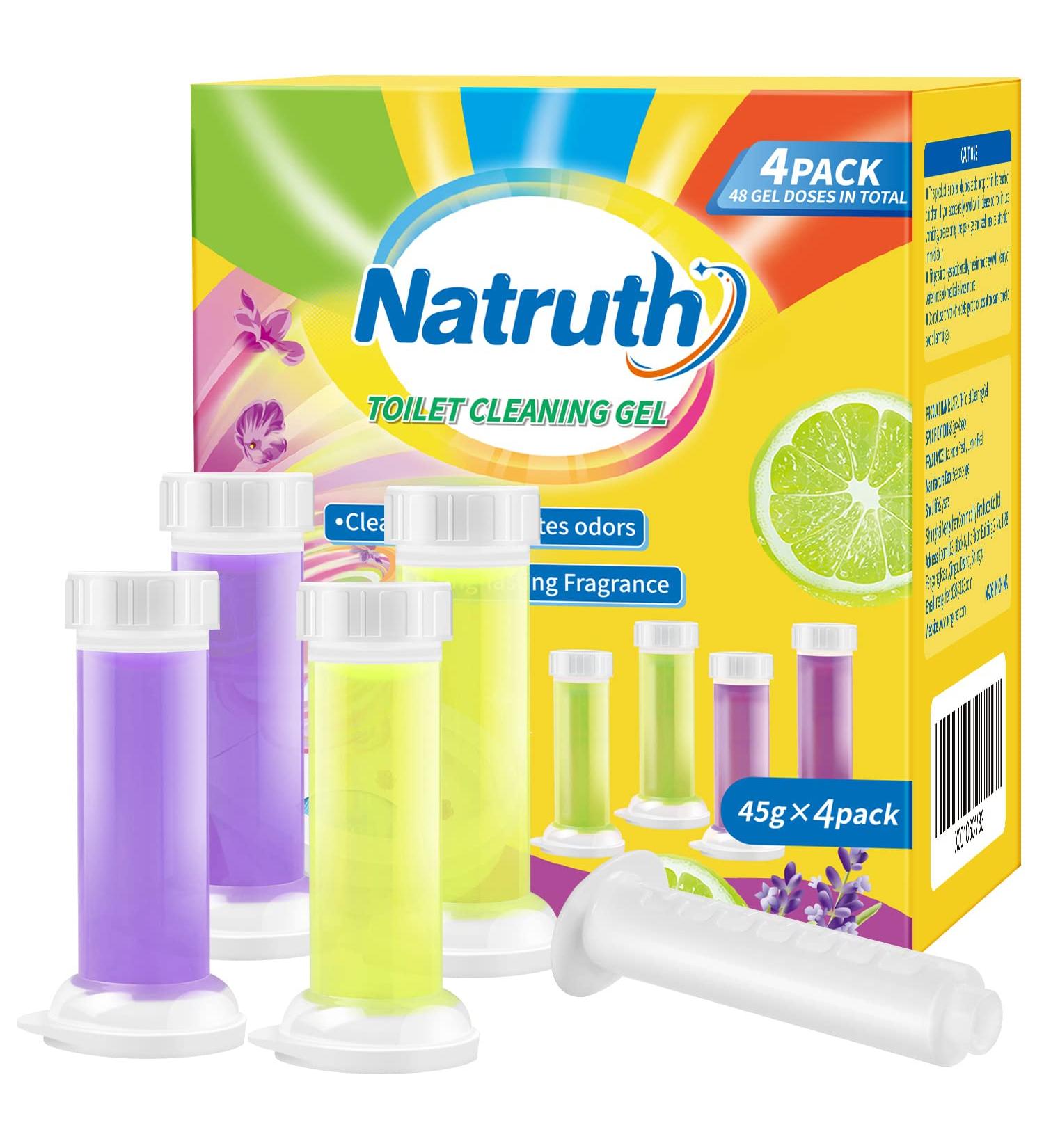 NATRUTH Toilet Cleaning Gel 4PCS Lavender Lemon Scent, 36 Doses - Keep Toilet Bowls, Basins, and Sinks Clean with Long-lasting Fragrance - Buy Online on GoSupps.com