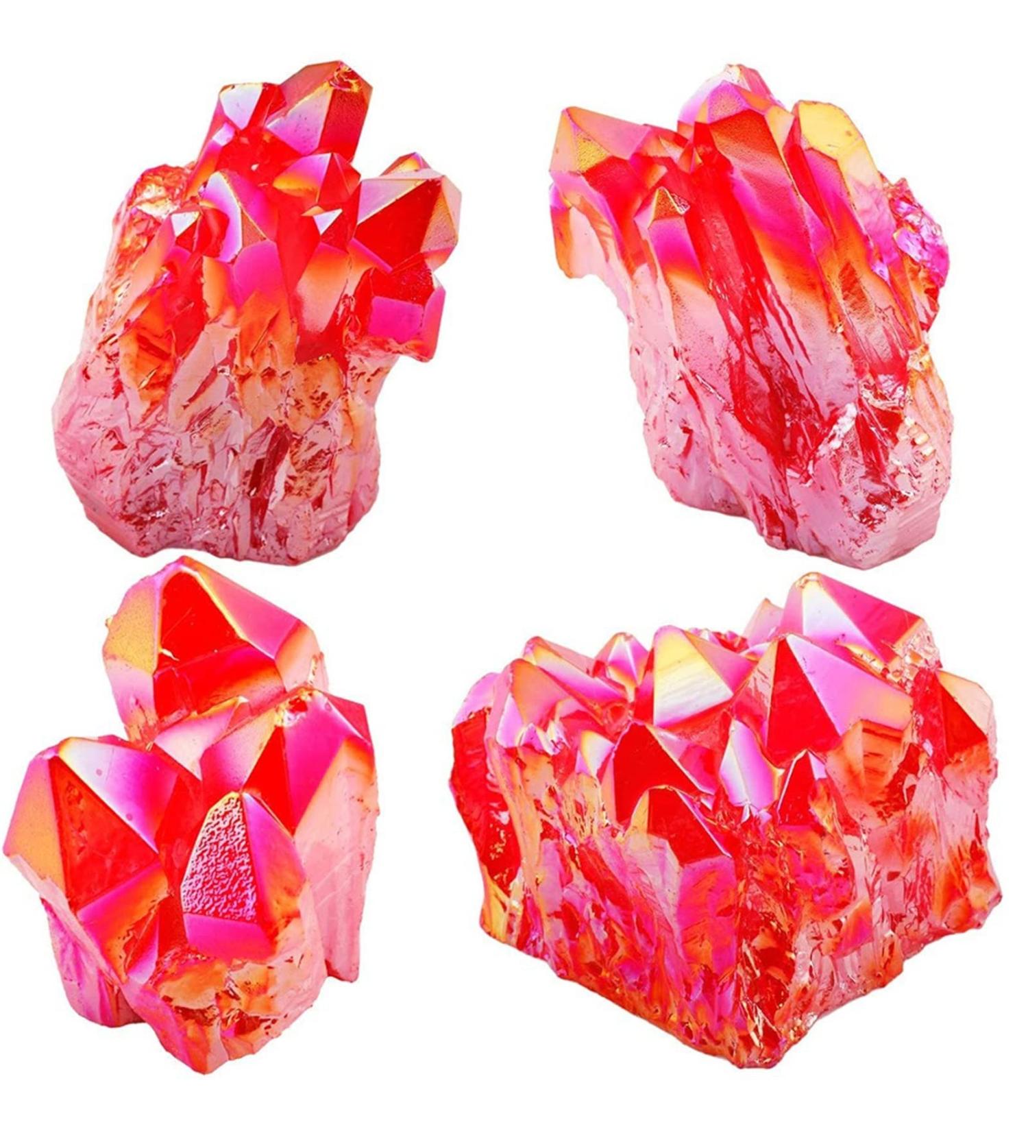 Red Titanium Coated Natural Rock Crystal Cluster Quartz Geode Stone Gemstone Home Decoration Specimen ZJGIDTEM (Size : 50g) - Buy Online on GoSupps.com