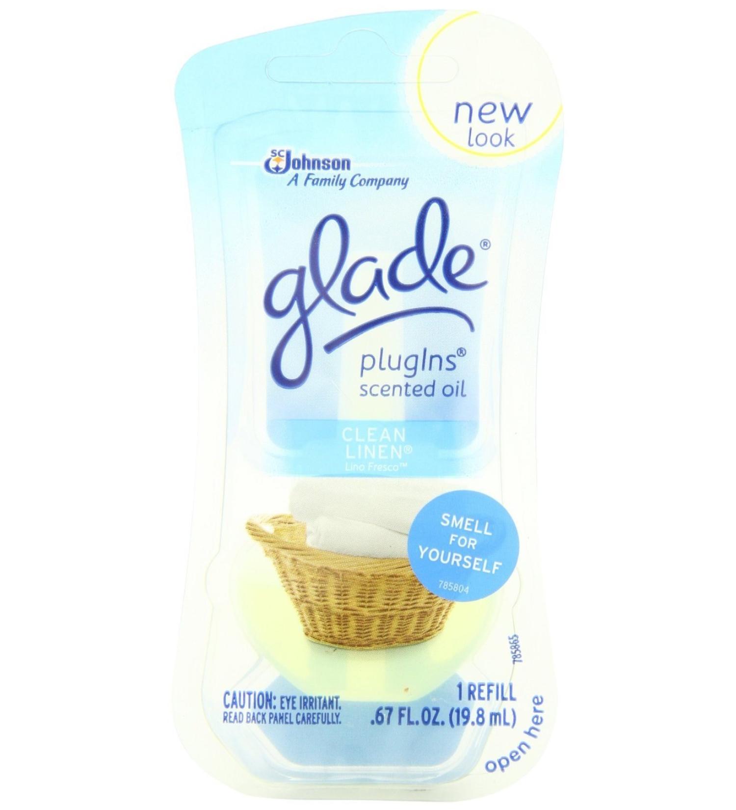 Glade Plugins Scented Oil Refill Clean Linen 0.67 Fluid Ounce