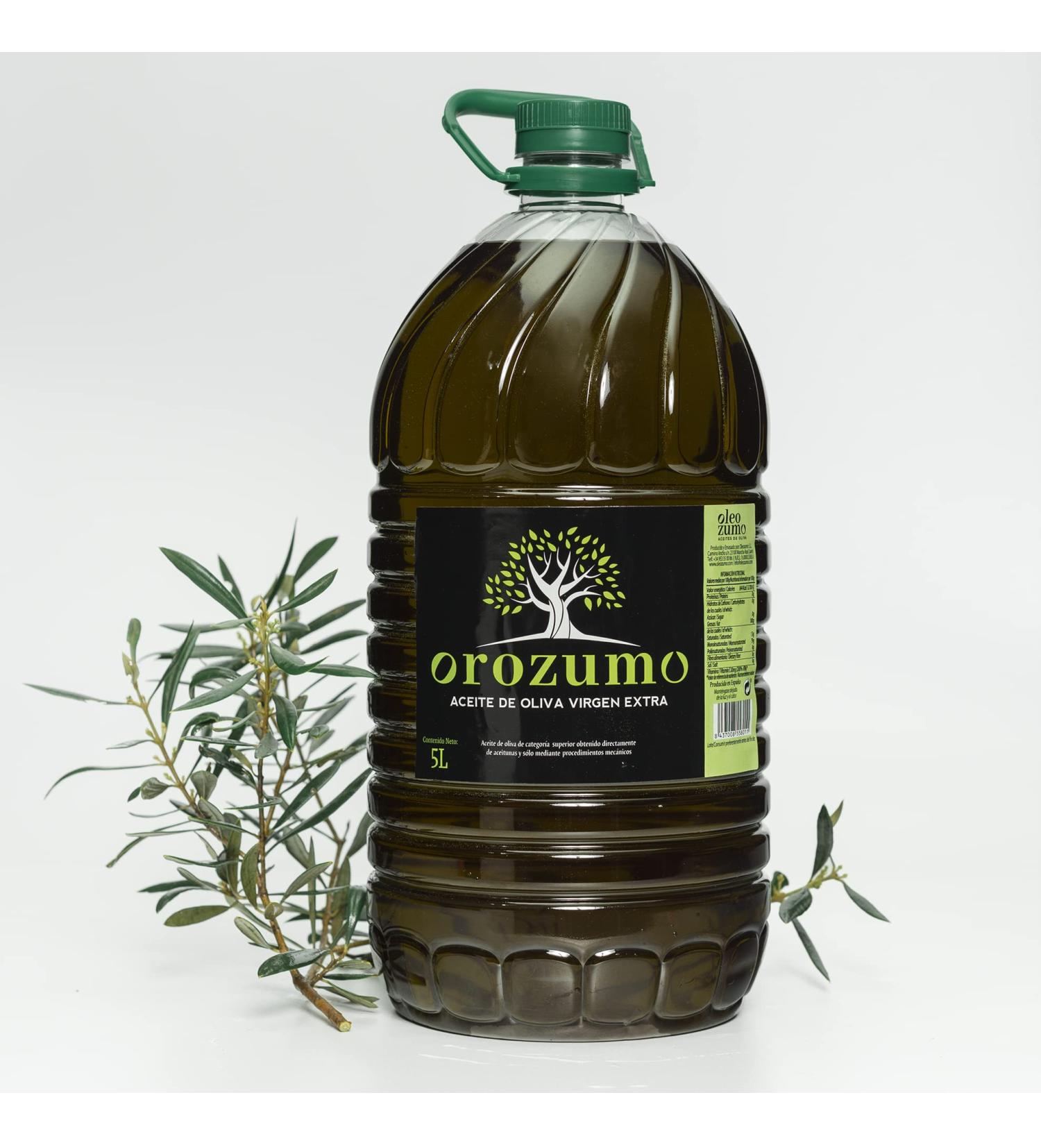 OROZUMO | Extra Virgin Olive Oil | Picual Variety + Arbequina | 5 Liter Bottle | Sierra M gina Ja n Andalusia - Buy Online on GoSupps.com