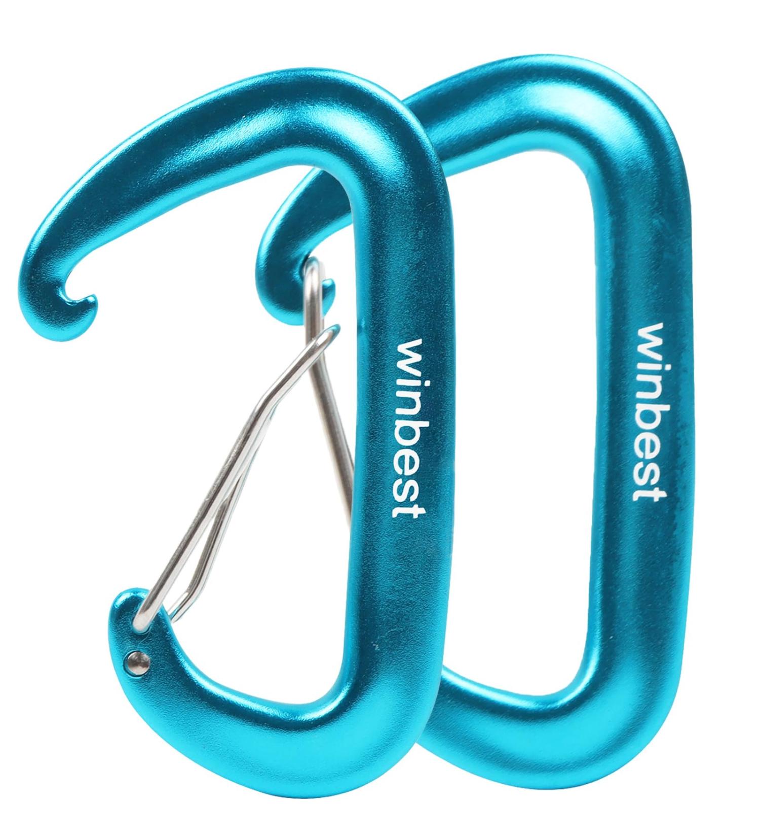 2 Pack Heavy-Duty Blue 12KN Snap Hooks | Large Aluminum Carabiners for Outdoor Camping & Hammocks - Buy Online on GoSupps.com