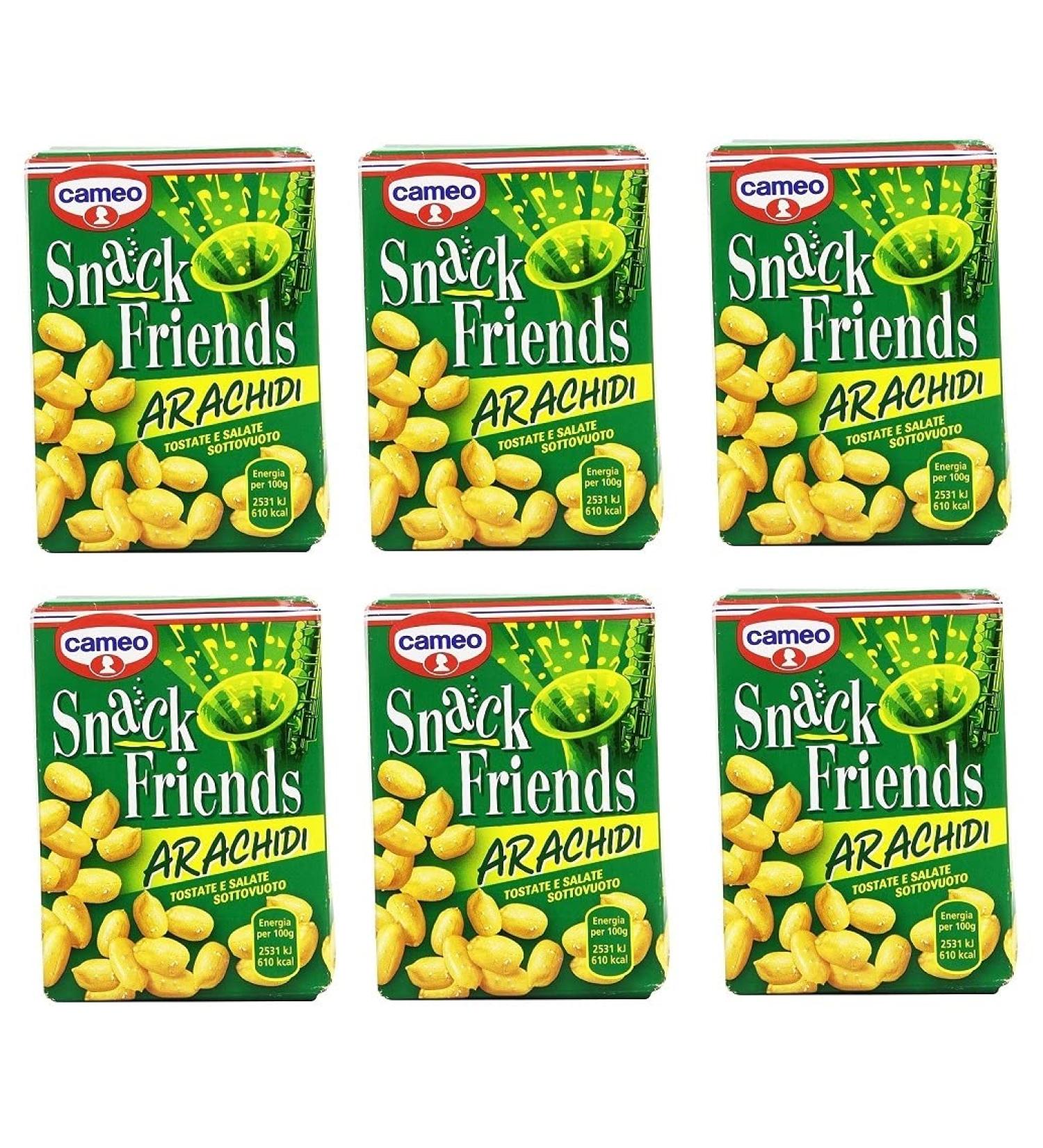 Cameo Snack Friends Peanuts Tostate and Salad Roasted Peanuts 40g (Pack of 6)