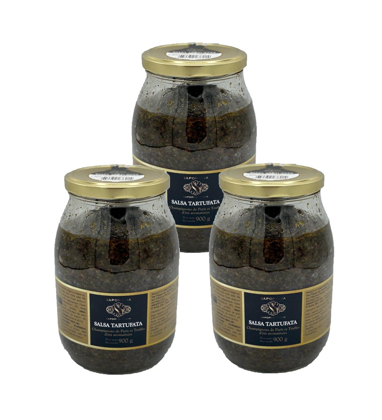 Set of 3 Salsa Tartufata/Summer Truffle Sauce 5% – Sapori d'Italia – 900 g Pot