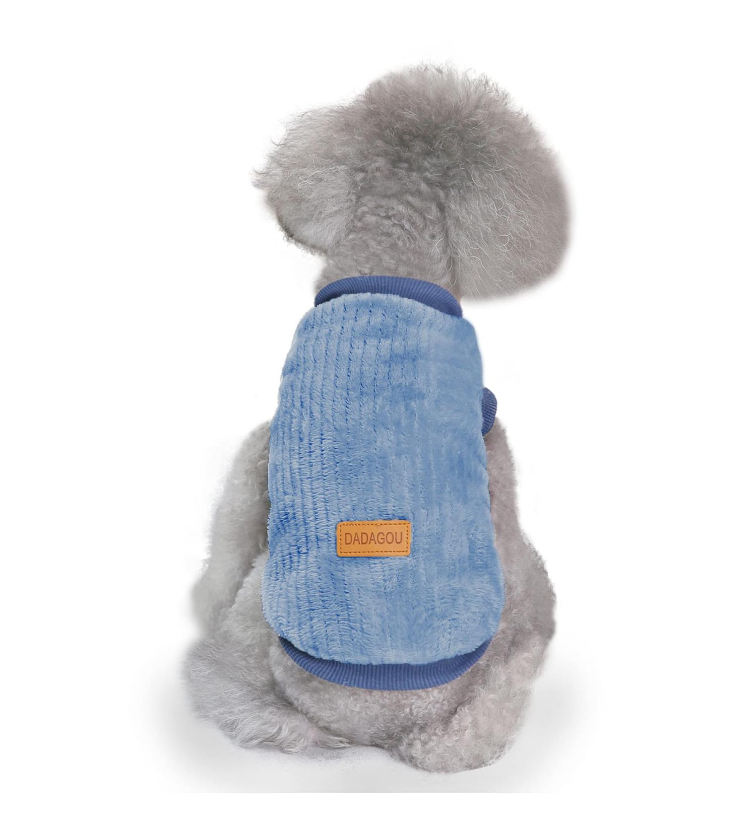 YAODHAOD XL Dog Sweater - Plush Soft & Warm Winter Clothes for Dogs & Cats - Blue - Buy Online on GoSupps.com
