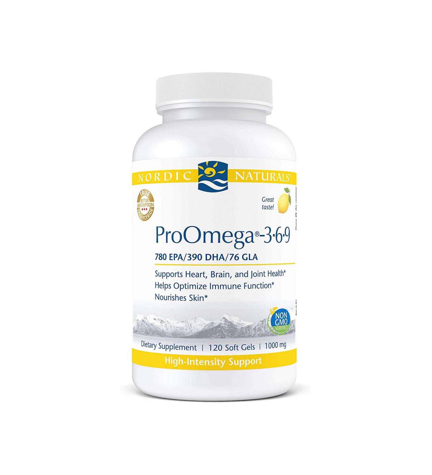 Nordic Naturals ProOmega 3-6-9 Lemon - 1000mg | 120 Softgels for Optimal Health - Buy Online on GoSupps.com