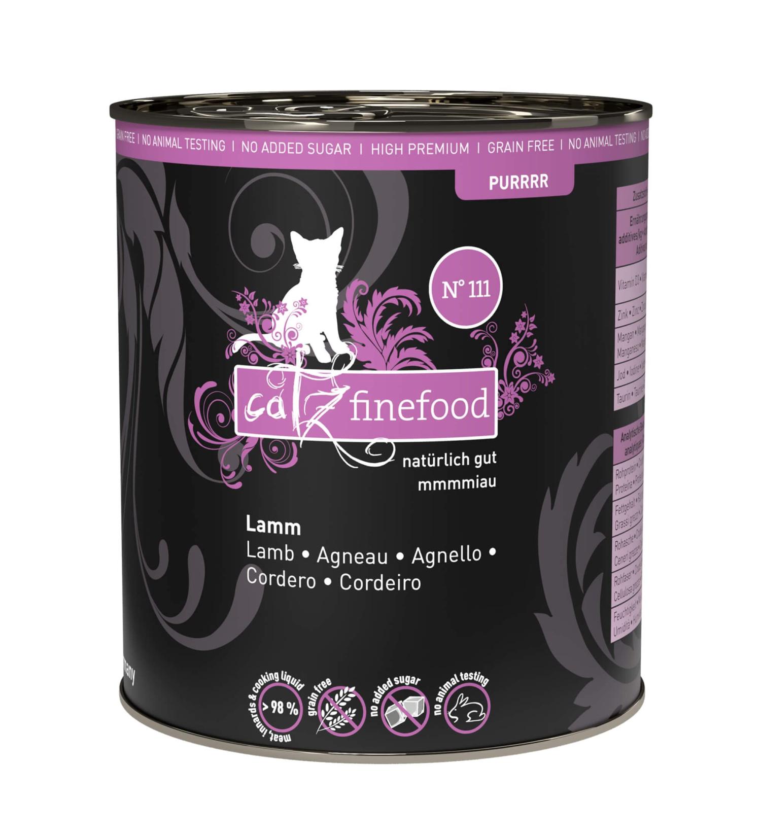 Catz Finefood Purrr Lamb Monoprotein Cat Food - 70% Meat - 6 x 800g Cans - Nutritional Wet Food for Cats - Buy Online on GoSupps.com