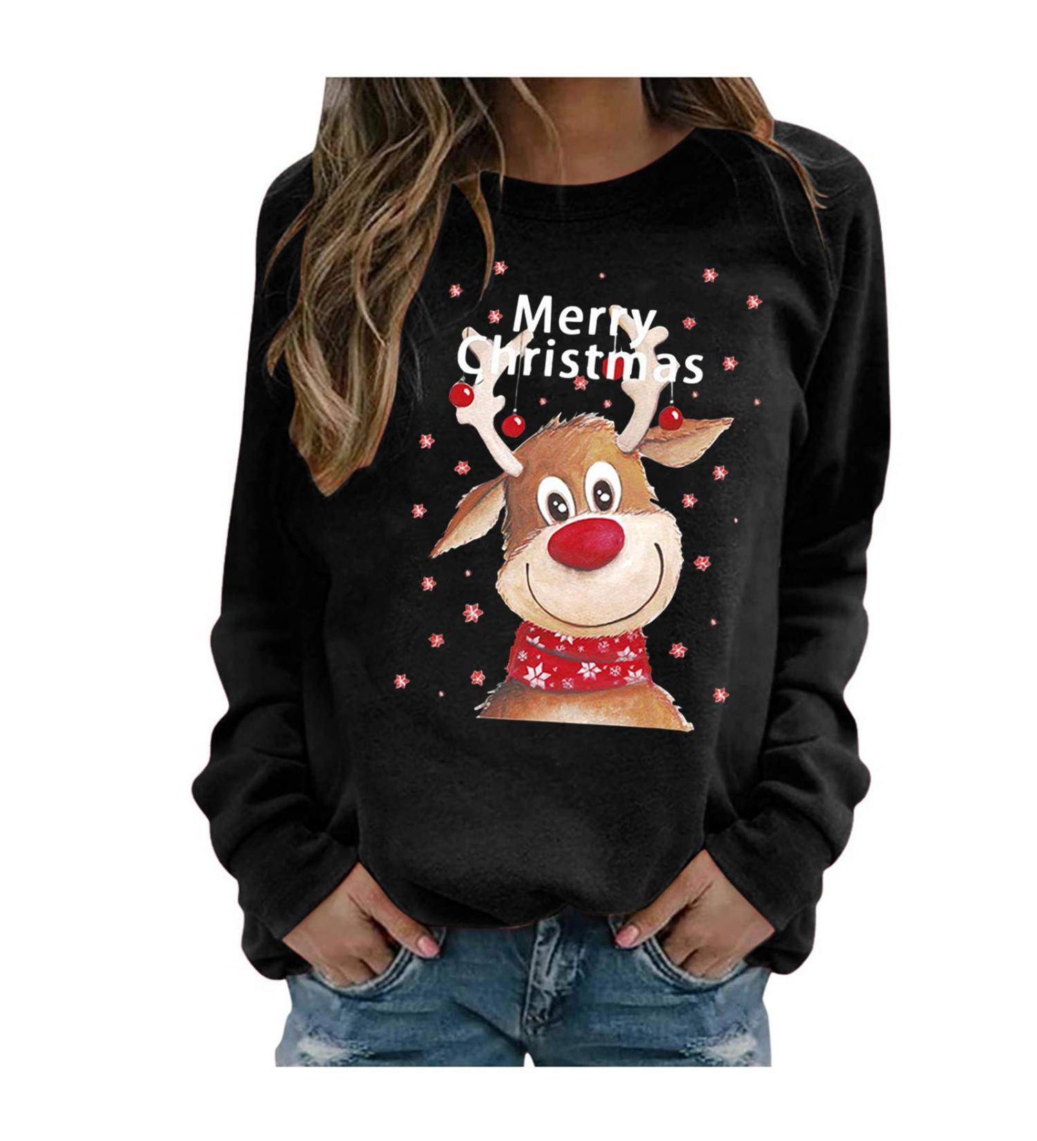 Festive Women's Christmas Sweater - Rudolph Reindeer & Santa Claus Hoodies | Shop Unique Holiday Apparel - Buy Online on GoSupps.com