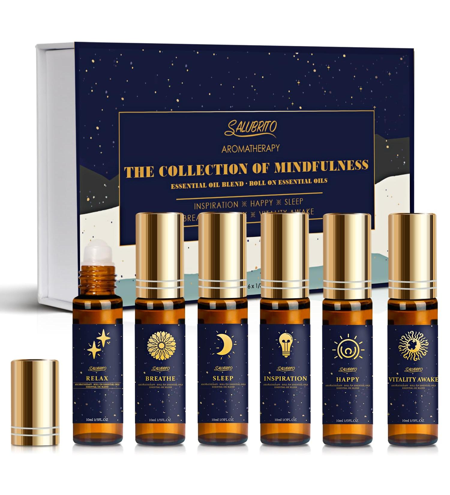 Salubrito Essential Oils Set - Aromatherapy Roll-On Blends for Massage Relaxation and Sleep | Perfect Gift for Men & Women - Buy Online on GoSupps.com