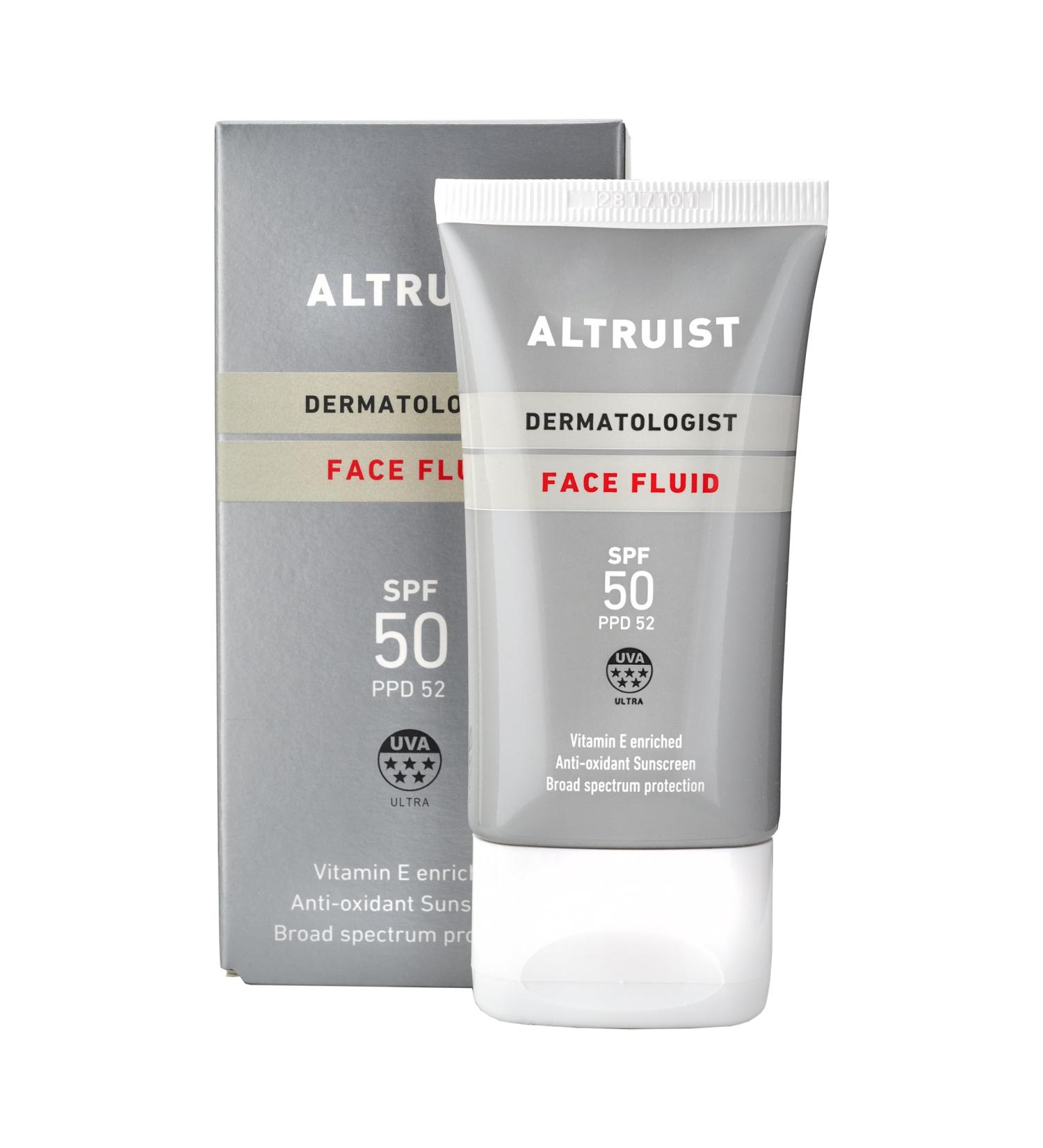 Altruist Dermatologist Sunscreen Fluid SPF50 - Premium Face Protection by Dr. Andrew Birnie - Buy Online on GoSupps.com