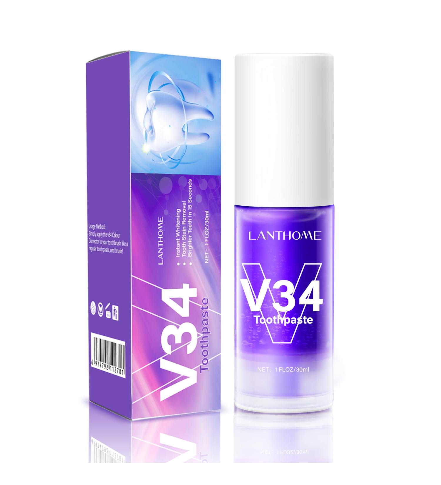 V34 Toothpaste for Teeth Whitening | Effective Tooth Stain Removal | Premium Oral Care - Buy Online on GoSupps.com