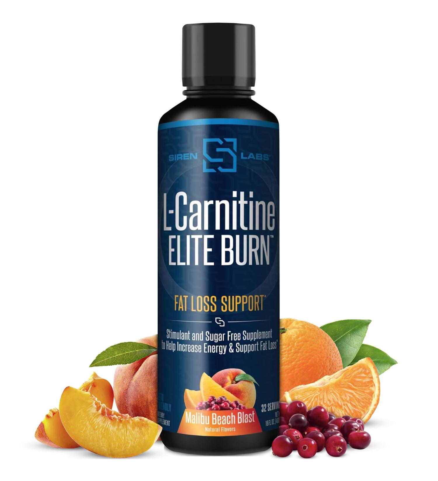 SIRENLABS L-Carnitine Elite Burn Liquid Keto Fat Burner and Metabolism Activator - Fat Loss Support Keto Friendly Weight Loss Increase Energy-Stimulant Free - Malibu Beach Blast 3000mg (32 Servings) - Buy Online on GoSupps.com