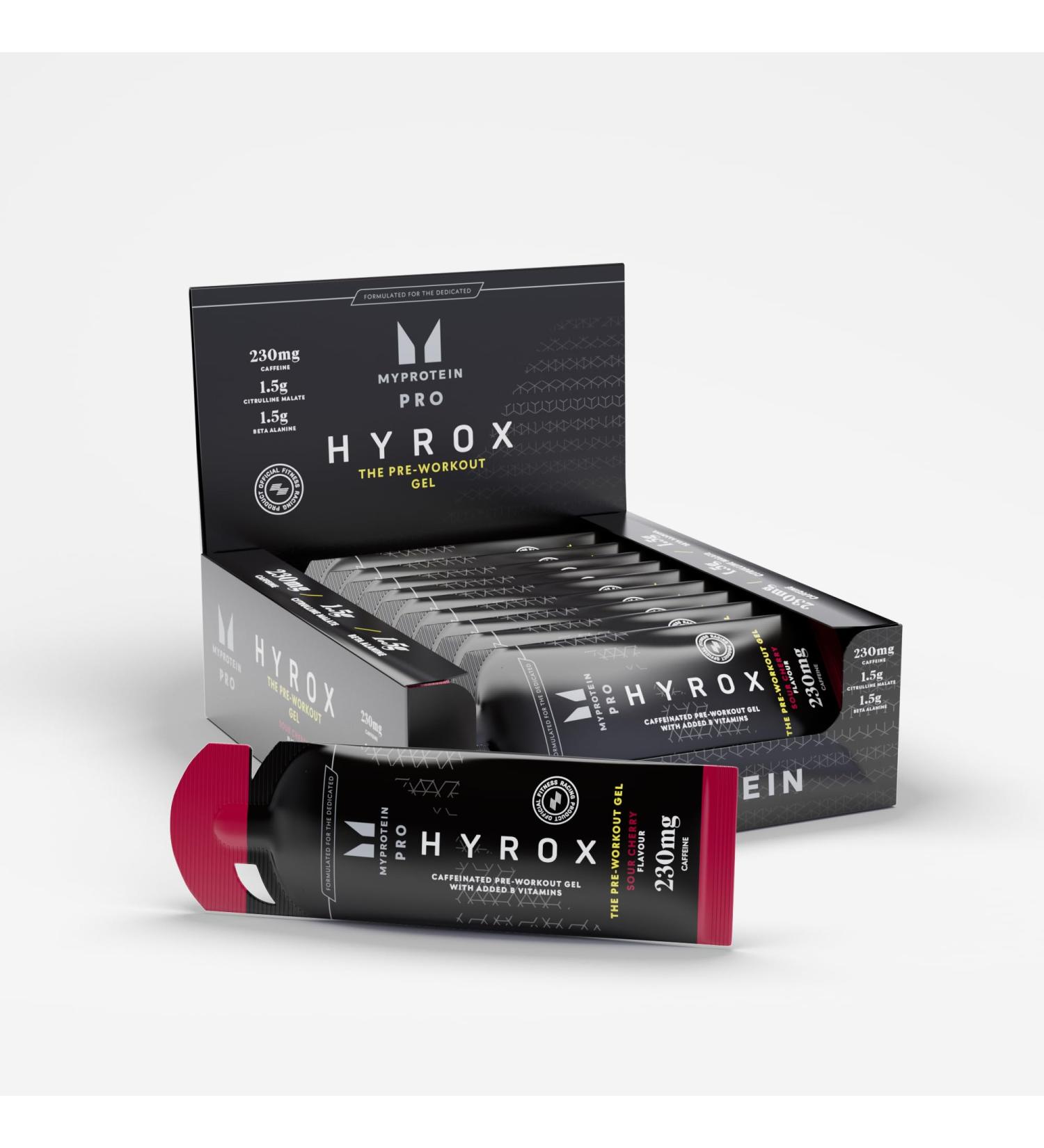 Myprotein Pro x HYROX Pre-Workout Gel (12 Pack) 230mg Caffeine 1.5g Beta-Alanine & Vitamin B for Improved Stamina & Reduced Fatigue Endurance Gel for Sports Workout & HYROX Training Sour Cherry - Buy Online on GoSupps.com