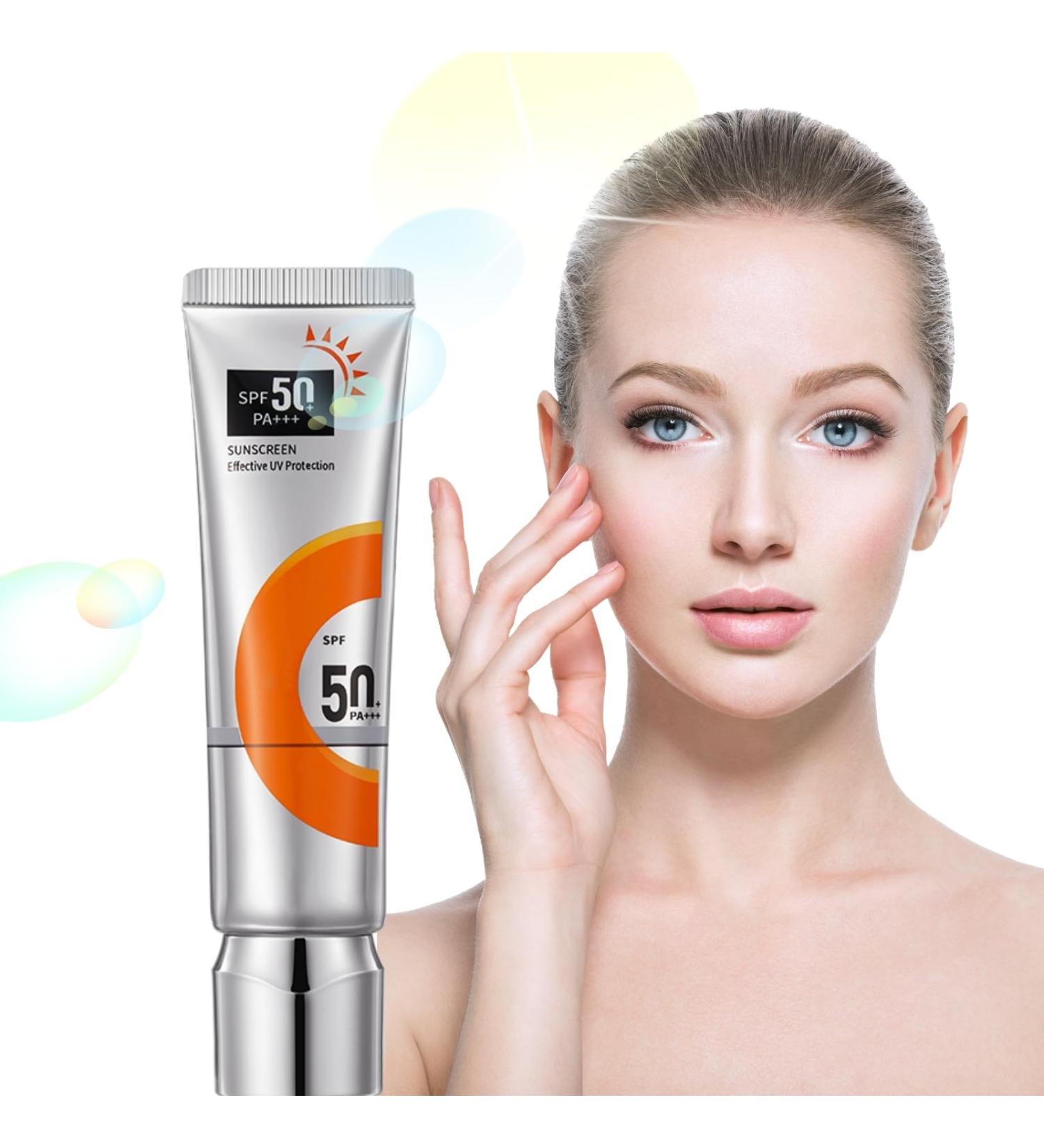 Trendyfave Sunscreen Spf 50 Face Moisturiser Skincare With UV Protection Sunscreen For Sunburn Brightening Cream Suncream Waterproof&Sweat-Proof Age Perfect Rosy Glow With Sodium Hyaluronate&Glycerol - Buy Online on GoSupps.com