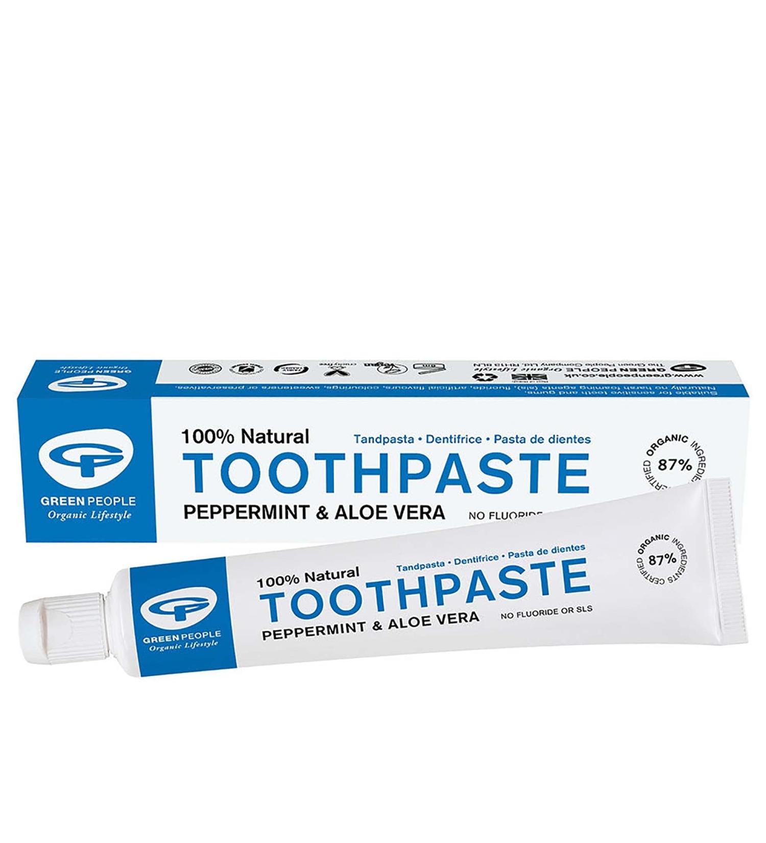 Buy Green People Peppermint and Aloe Vera Toothpaste 50 ml - Fresh Breath & Natural Oral Care | International Shipping Available - Buy Online on GoSupps.com
