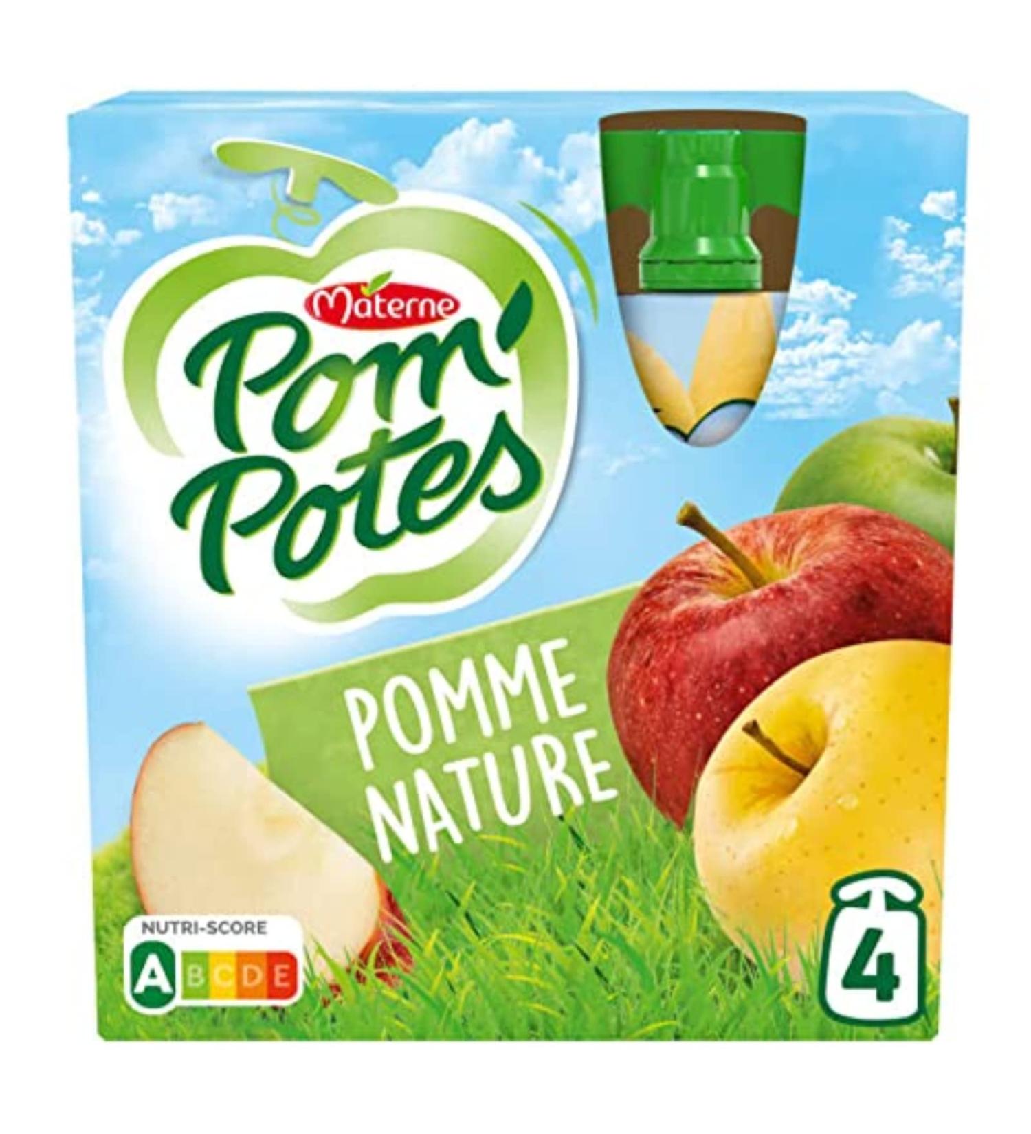 Materne Compotes to Drink, Apple Nature, 4 x 90g