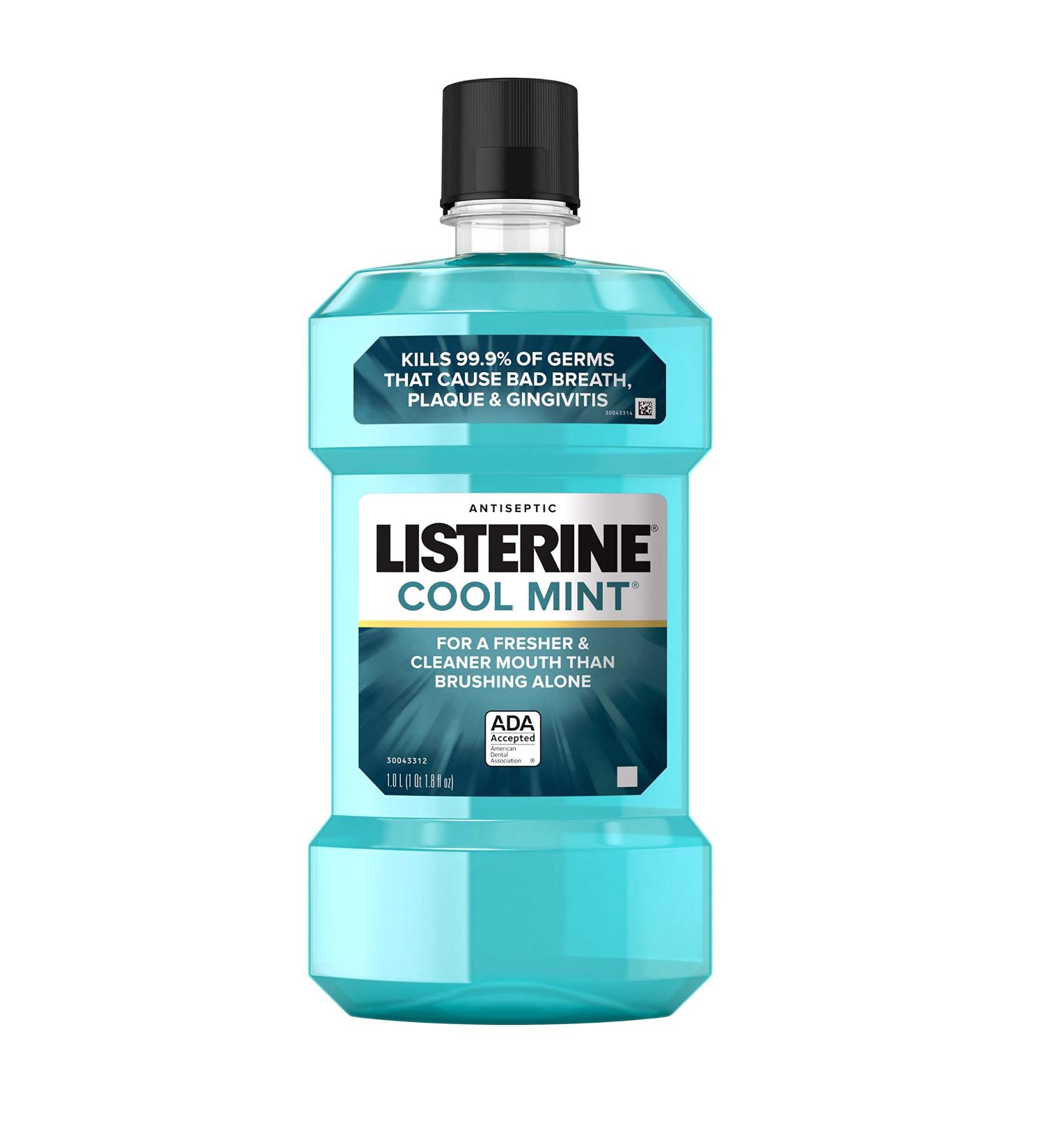 Listerine Antiseptic Mouthwash Cool Mint 33.8 oz - Pack of 2 | Freshens Breath, Kills Germs - Buy Online on GoSupps.com