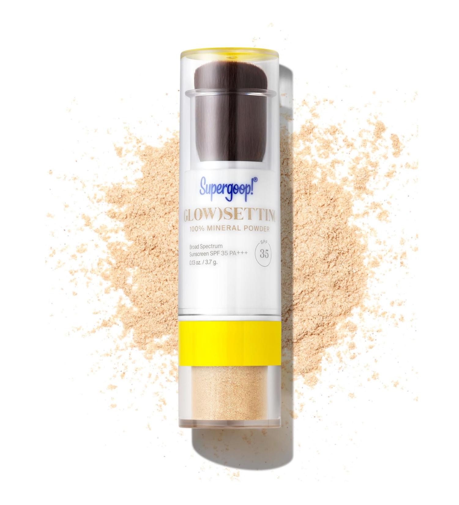 Supergoop! Glow Setting Powder 100% Mineral SPF 35 - Translucent Makeup Setting Powder with Broad Spectrum Sunscreen - International Shipping Available - Buy Online on GoSupps.com