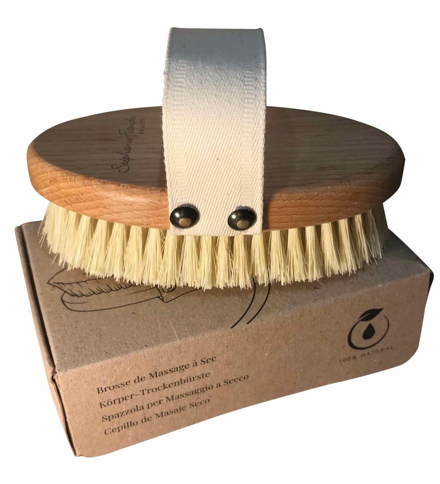 Stephanie Franck Beauty Dry Brushing Body Brush | Vegan Tampico Fiber & Beech Wood | Plastic-Free Exfoliation | Made in Germany - Buy Online on GoSupps.com
