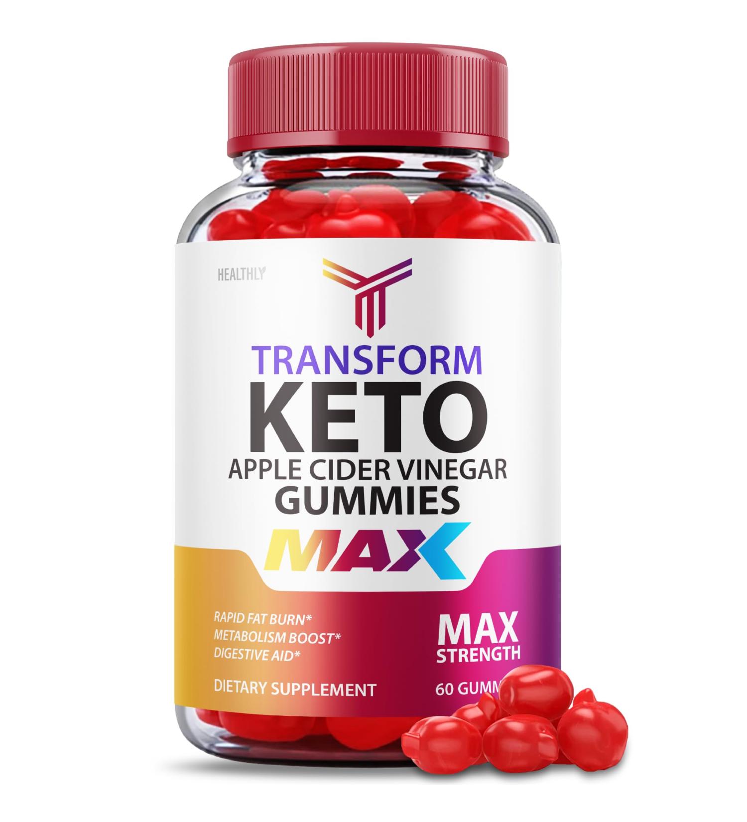 Transform Keto ACV Gummies - Maximum Strength 1000mg Formula for Weight Loss - Vegan Apple Cider Vinegar Gummy - 60 Gummies - Buy Online on GoSupps.com