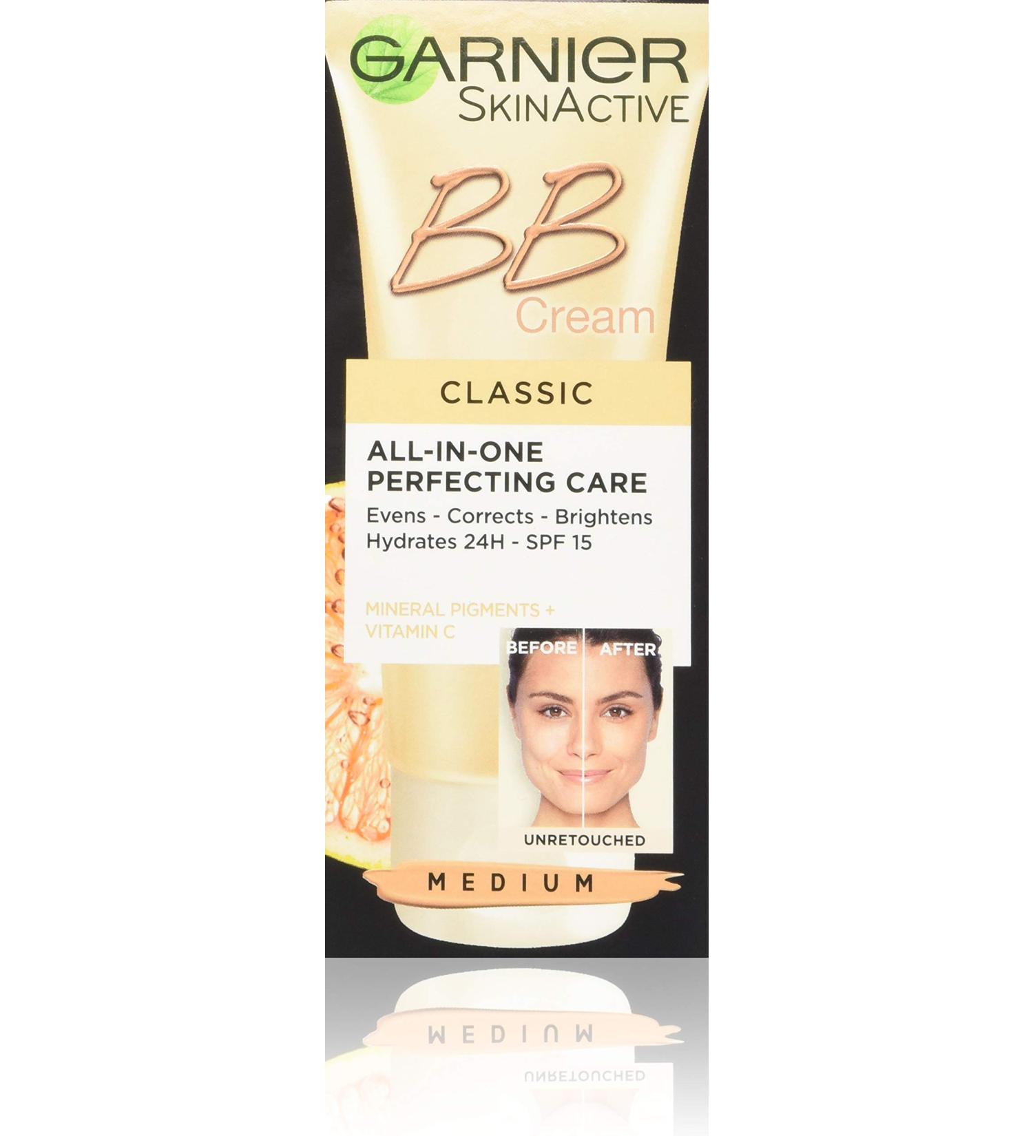 Garnier BB Cream Original Medium Tinted Moisturiser SPF 15 - 50ml Pack - Glow-Boosting Formula with Vitamin C & Grapefruit - Buy Online on GoSupps.com