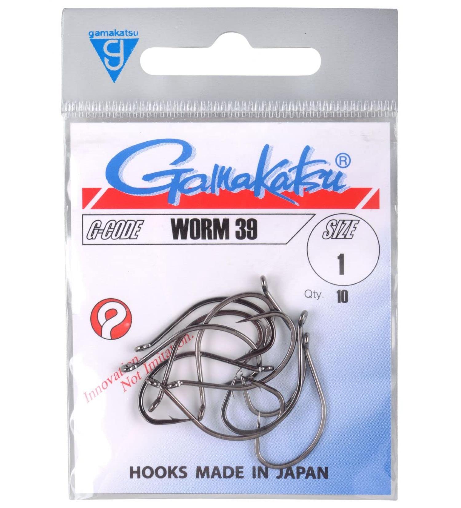 Gamakatsu Hook Worm 39 - Drop Shot Angelhaken Fishing for Drop Shot hooks for jigs & rubber baits dropshot hooks for rubber fish size/pack content: size.4/12 pieces