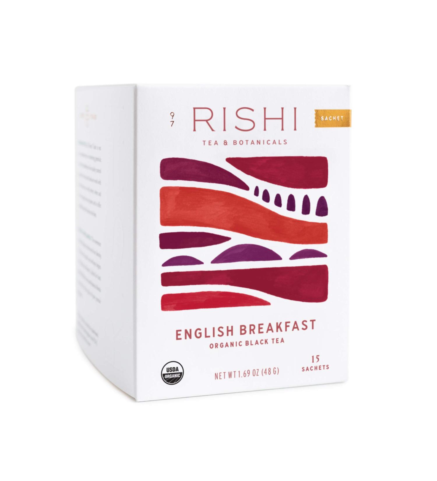 Rishi Tea English Breakfast Organic Black Tea Sachet Bags - 15 Count, Pack of 1 - Buy Online on GoSupps.com