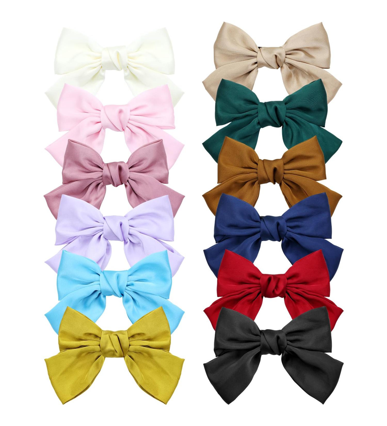 Cinaci 12 Pack Satin Hair Clips - Handmade 8-Inch Alligator Hairdressers for Women & Girls - Buy Online on GoSupps.com