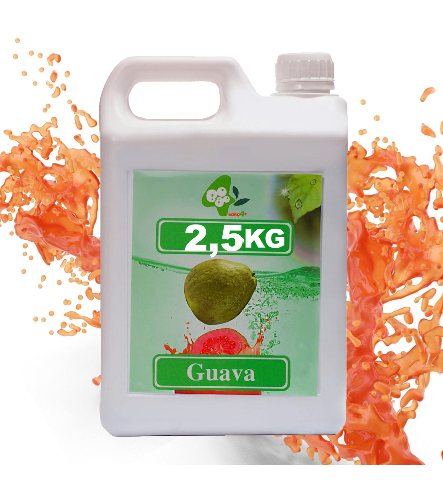 Sirup for Bubble Tea 2.5 kg - Guave | Vegan Gluten-Free Fruit Syrup Concentrate 1900 ml | Ideal for Desserts & Beverages - Buy Online on GoSupps.com