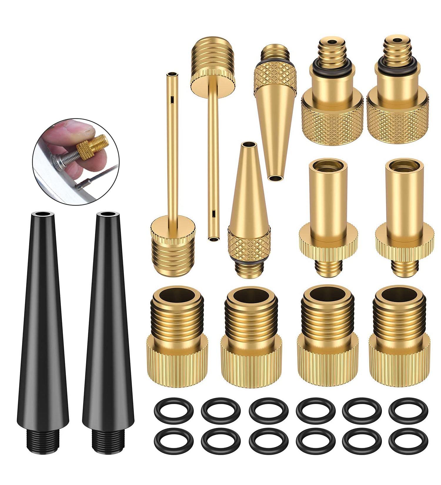 26-Piece Bicycle Valve Adapter Set - AV DV SV Compatible Accessories for Air Pumps - Universal Bike Pump Adapters - Buy Online on GoSupps.com