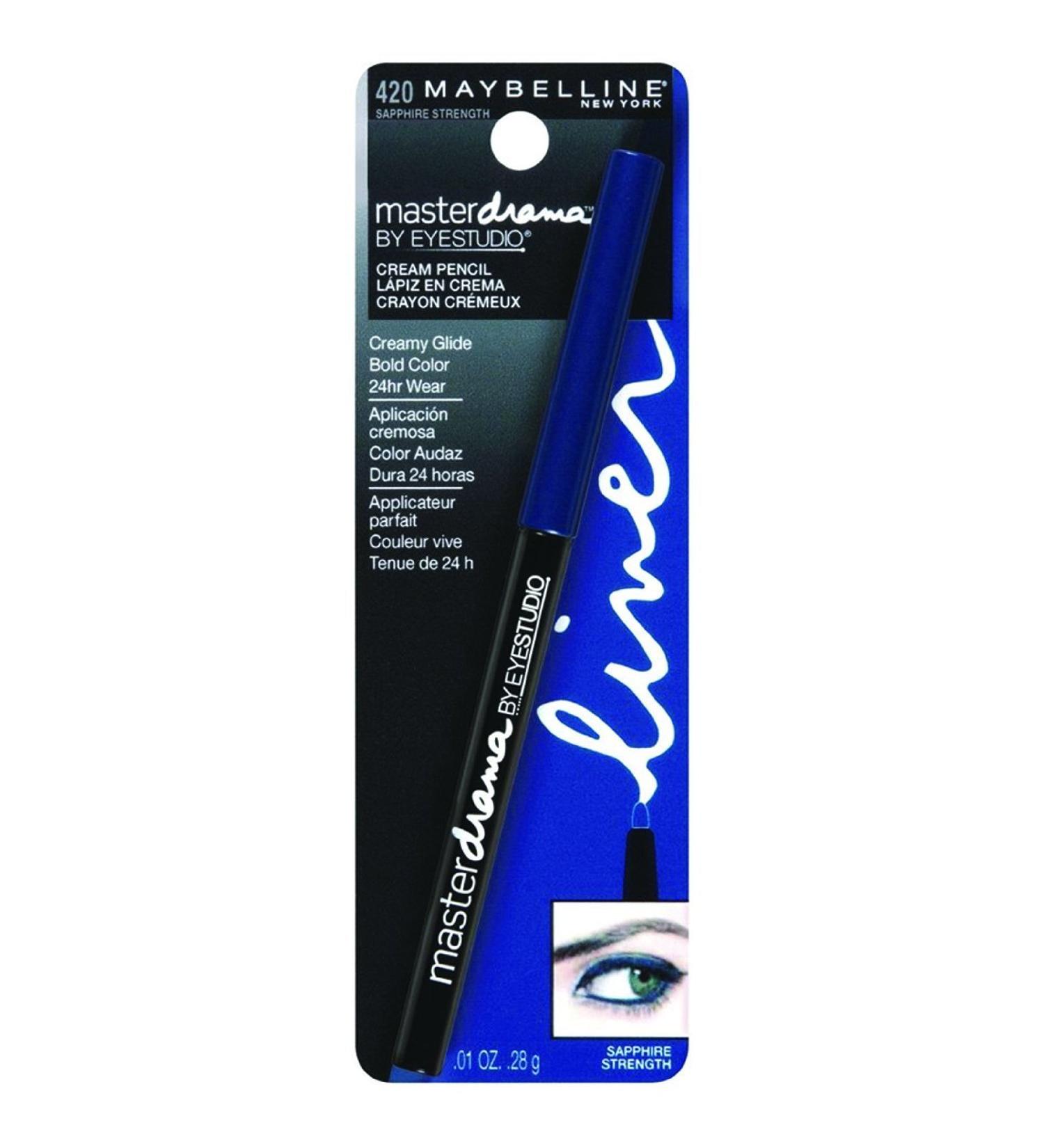 Maybelline New York Eye Studio Master Drama Cream Pencil Liner  Sapphire Strength 420  0.01 Ounce