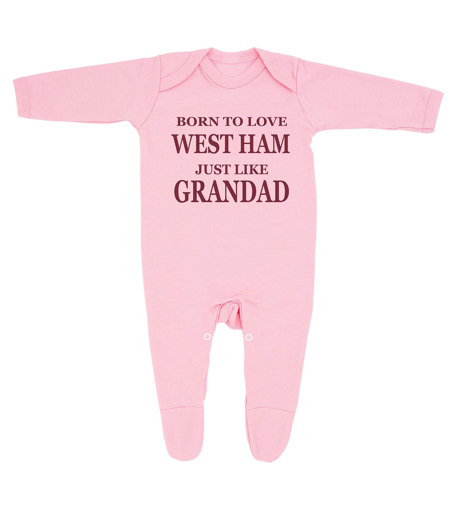 West Ham Fan Baby Sleepsuit | 0-3 Months | Designed & Printed in UK | 100% Cotton - Buy Online on GoSupps.com