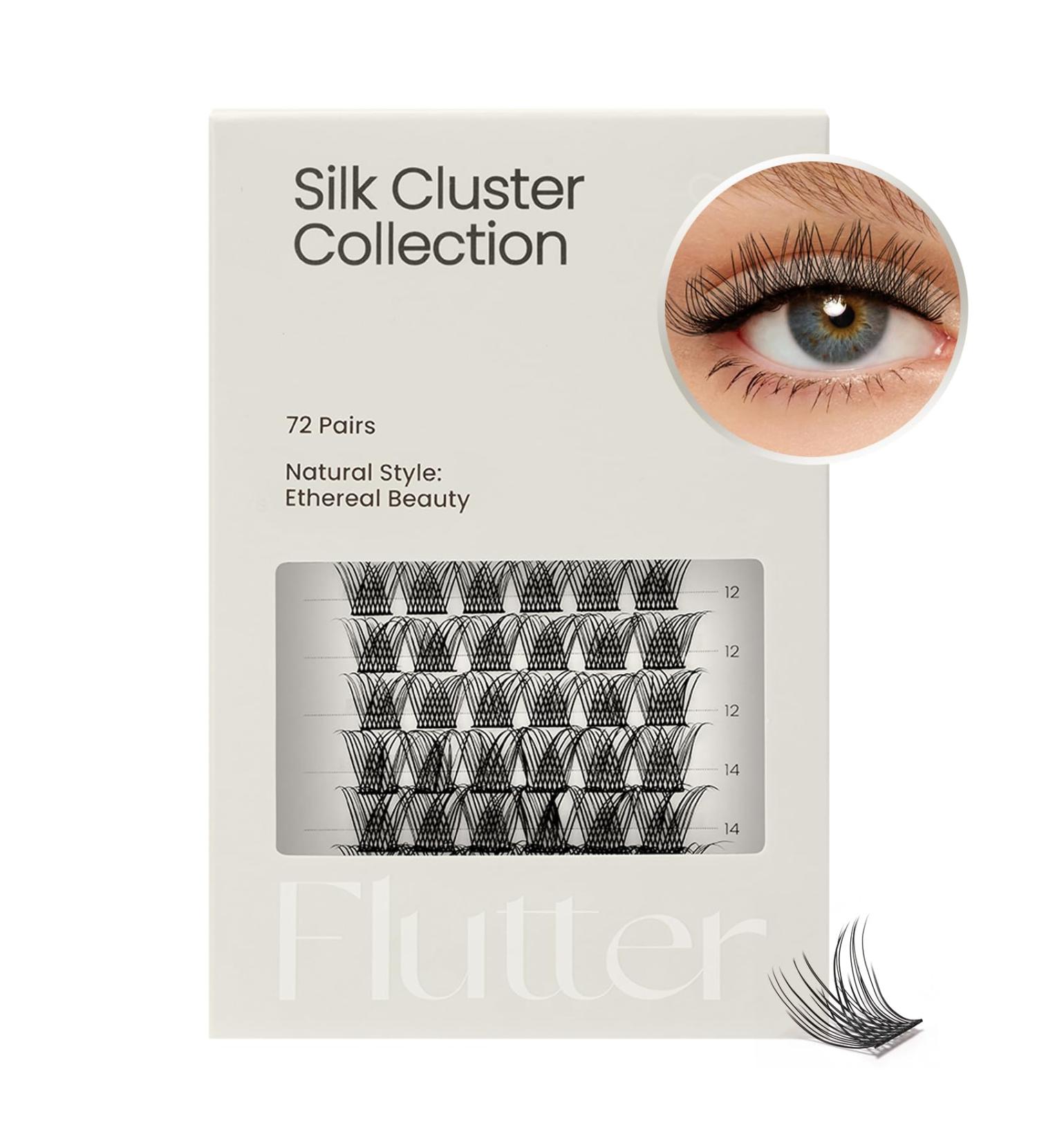Cashmeren Silk Cluster Lashes - DIY Individual Eyelash Extensions | Lightweight Natural Lashes for Everyday Use | 72 Ethereal Beauty Lash Clusters (D-8-16 MIX - Buy Online on GoSupps.com